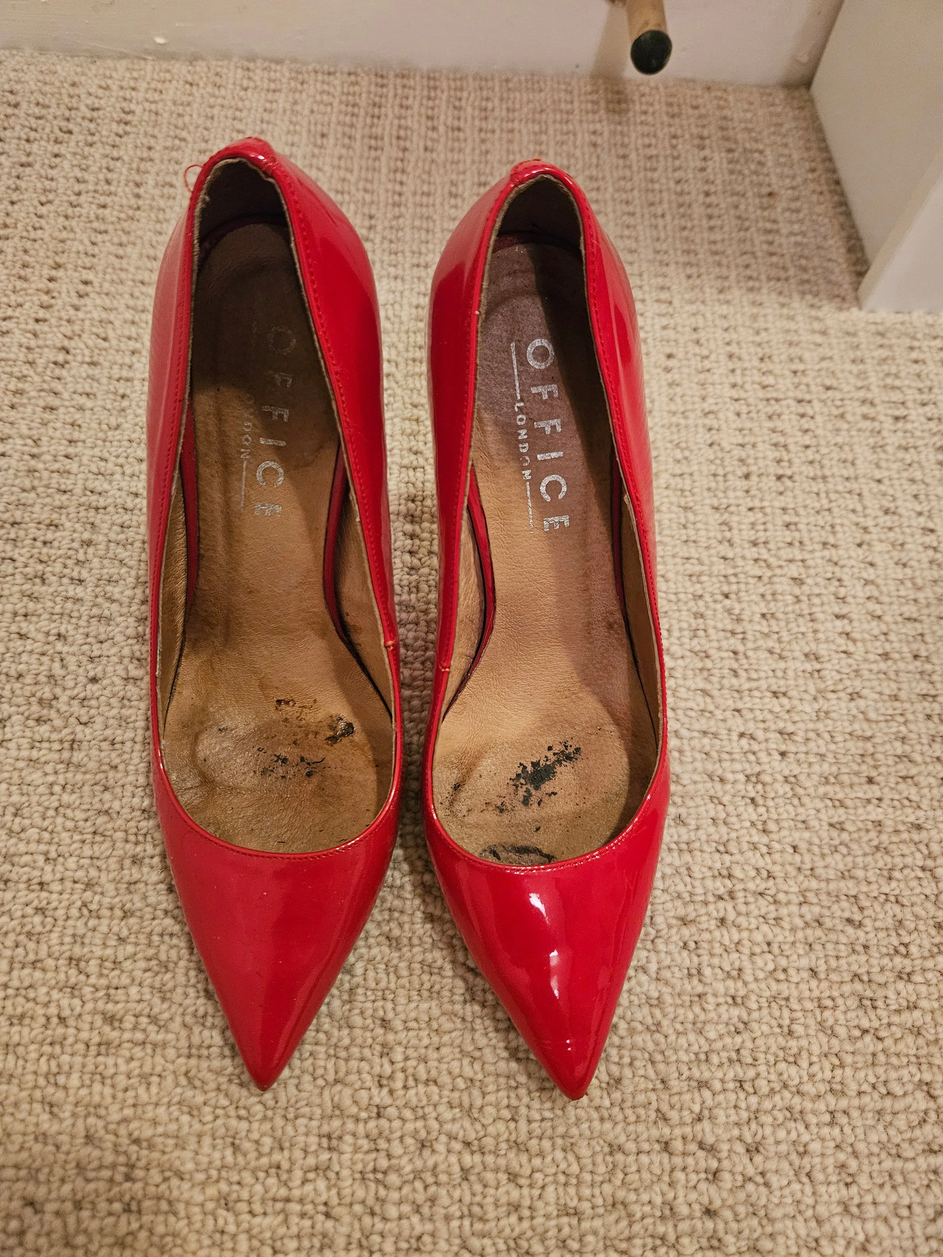 👠 Red Patent Very Well Worn Heels / UK5