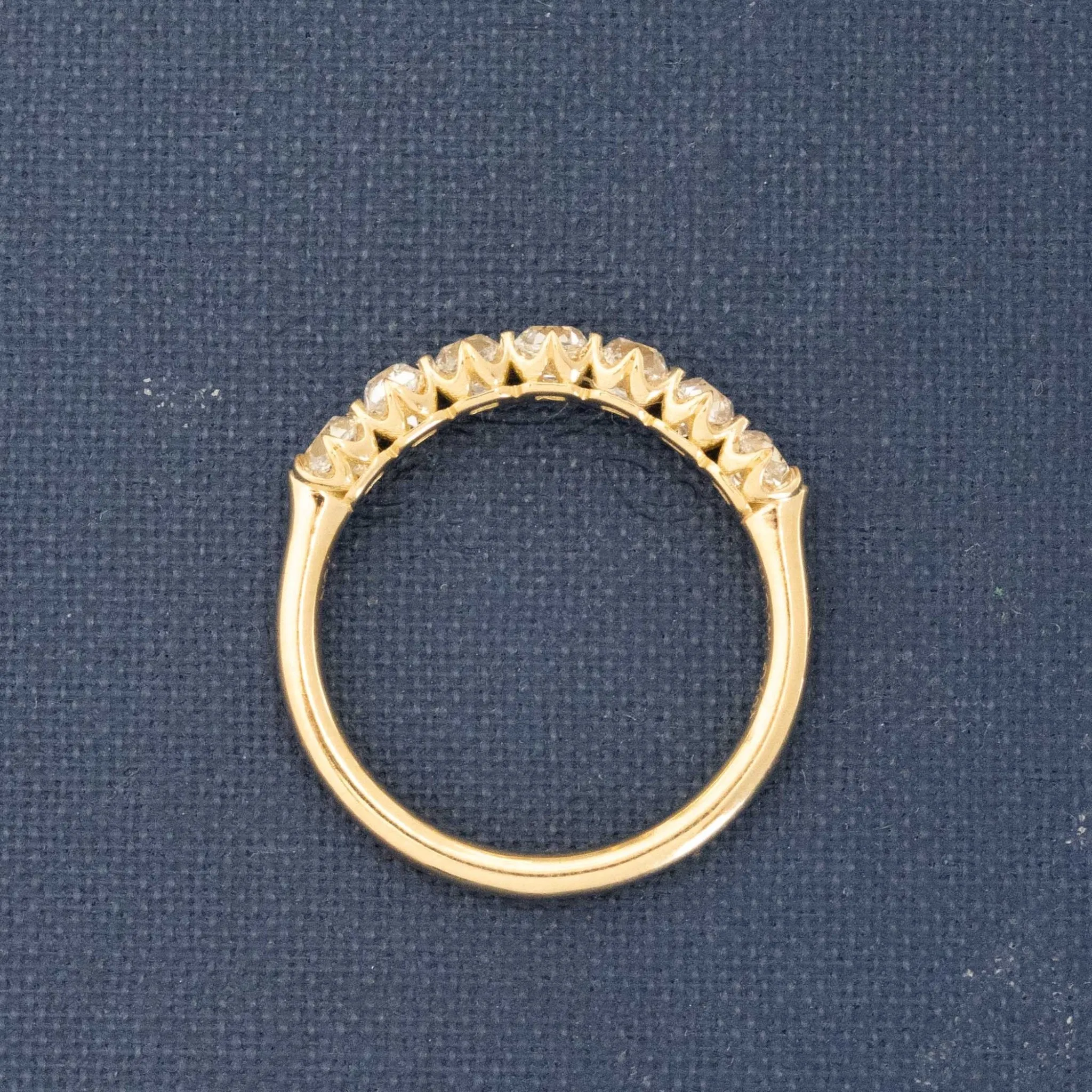 1.00ctw Old Mine Cut Diamond 7-Stone Half-Hoop Band