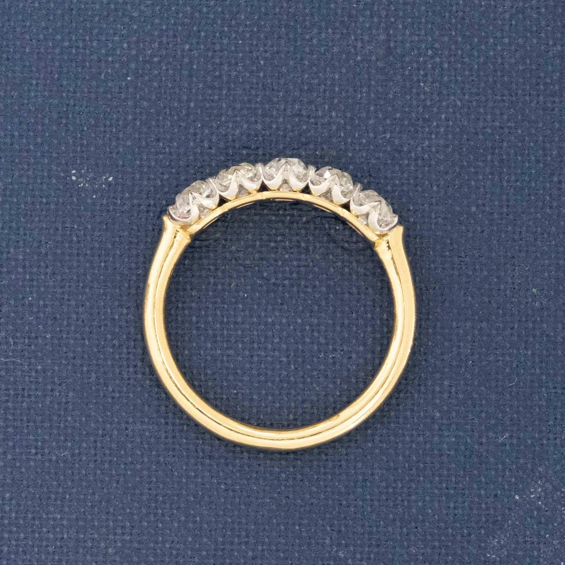 1.01ctw Old Mine Cut Diamond 5-Stone Band