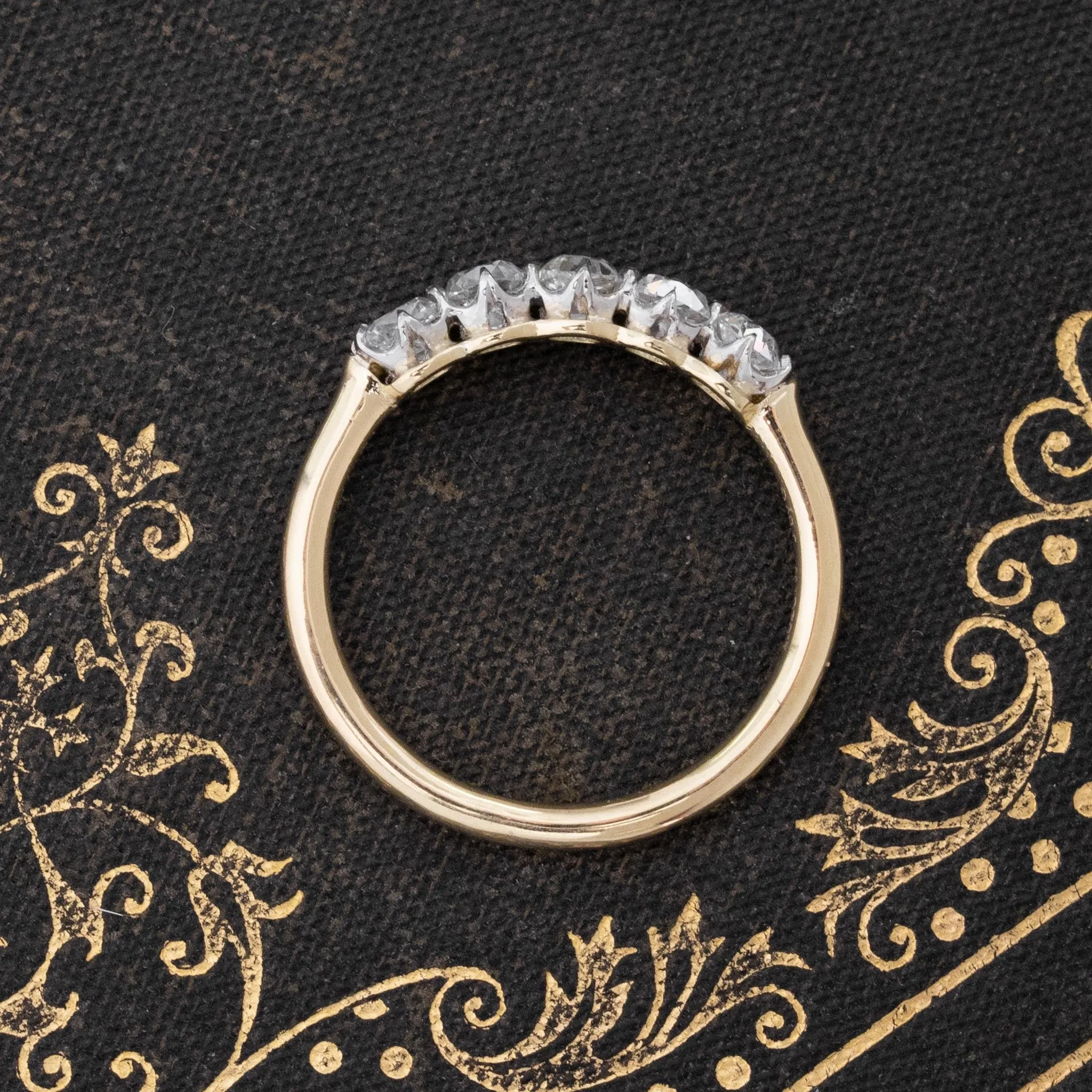 1.02ctw Old Mine Cut Diamond 5-Stone Band