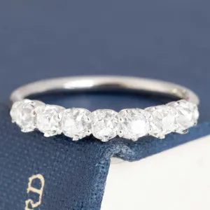 1.03ctw Old Mine Cut Diamond Half-Hoop Band
