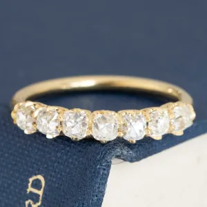 1.03ctw Petite Old Mine Cut Diamond 7-Stone Half-Hoop Band