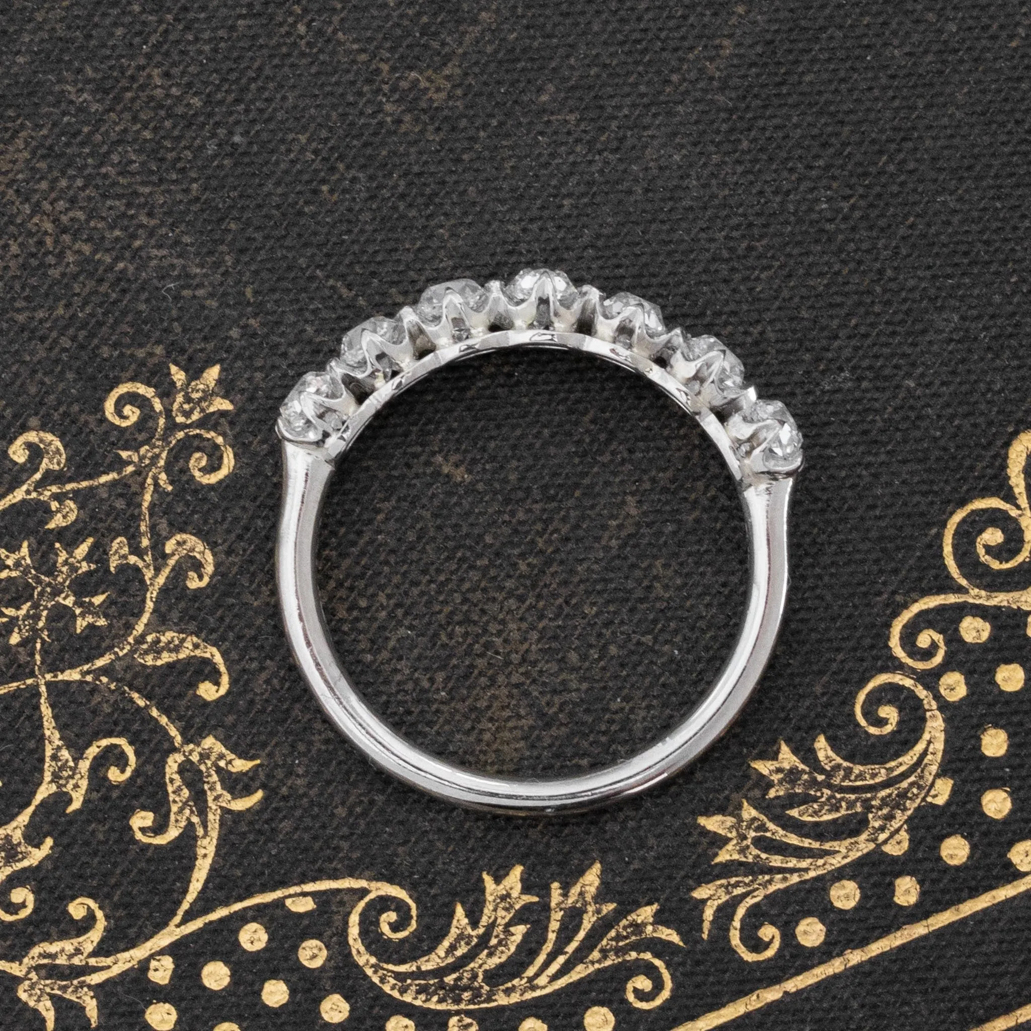 1.04ctw Old Mine Cut Diamond 7-Stone Band