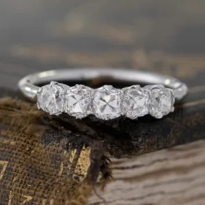 1.05ctw Old Mine Cut Diamond 5-Stone Band