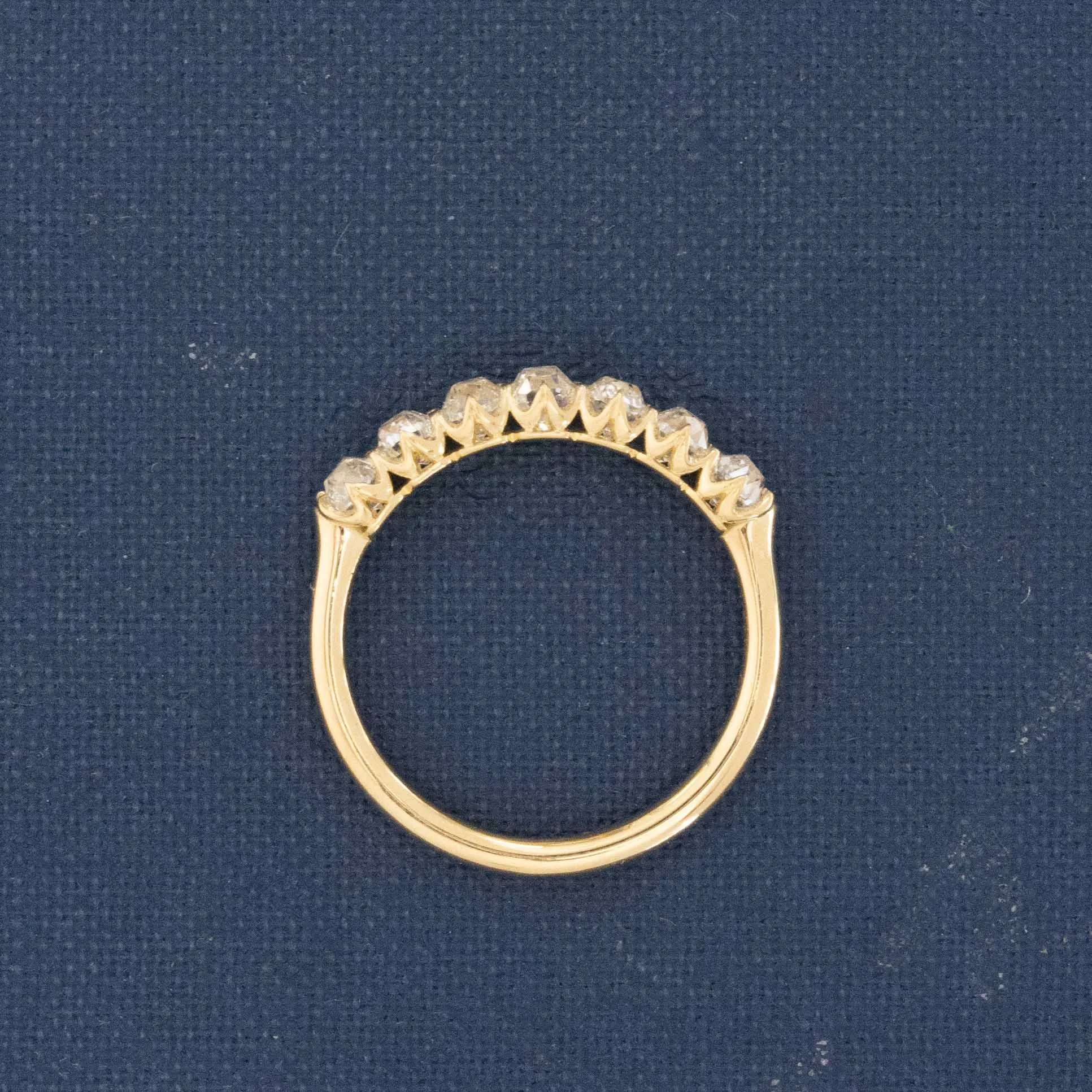 1.05ctw Old Mine Cut Diamond Half-Hoop Band