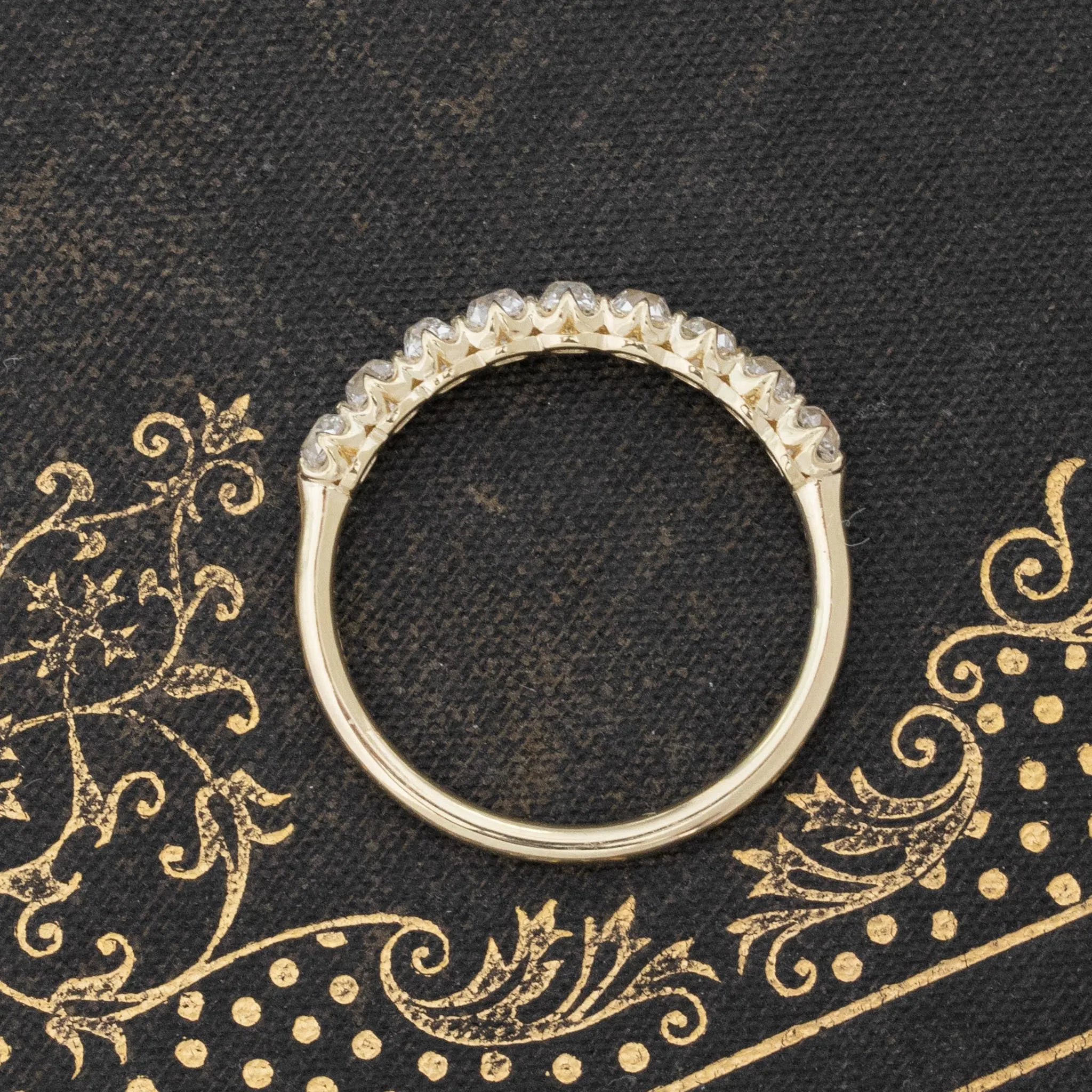 1.06ctw Old Mine Cut Diamond Half-Hoop Band
