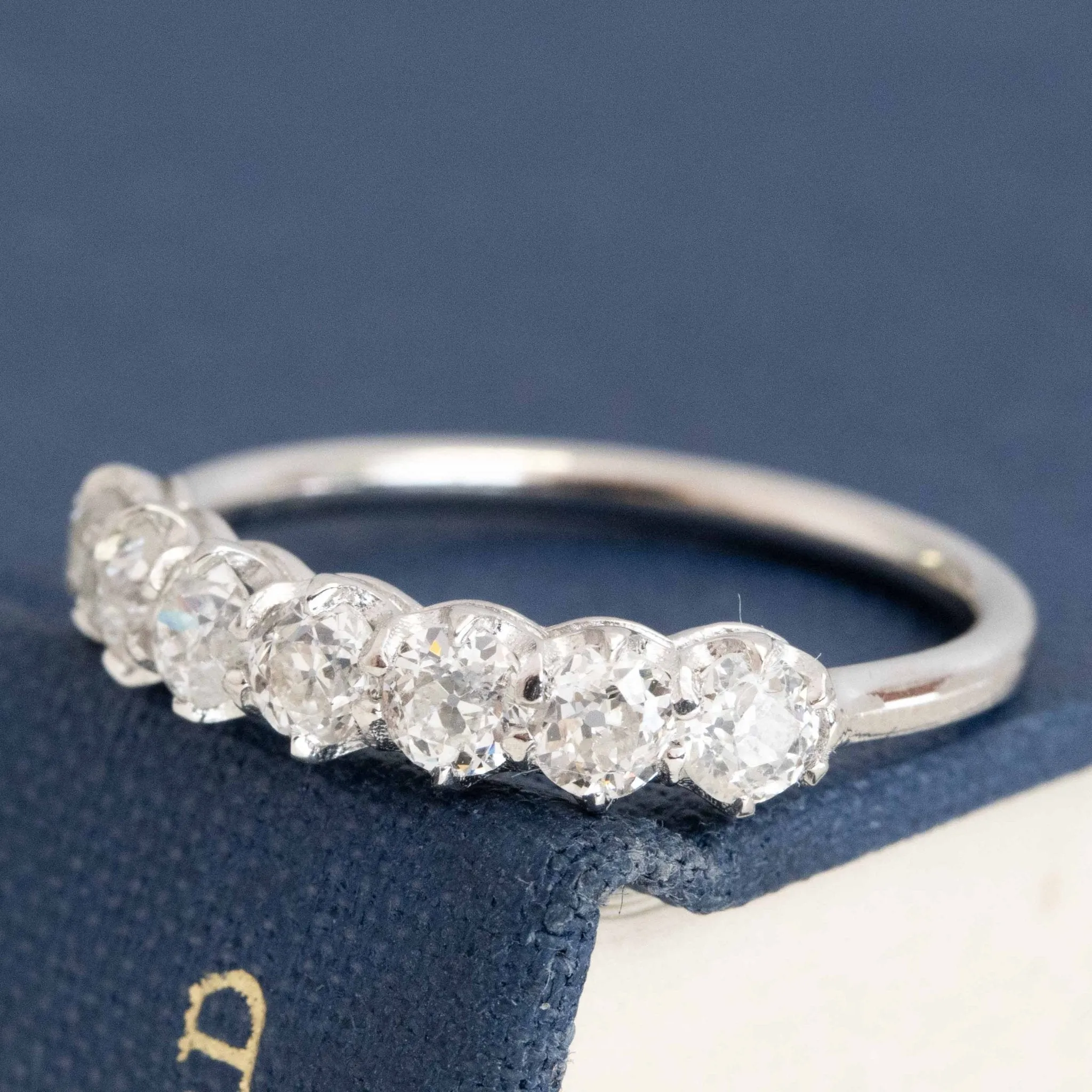 1.08ctw Old European Cut Diamond Half-Hoop Band
