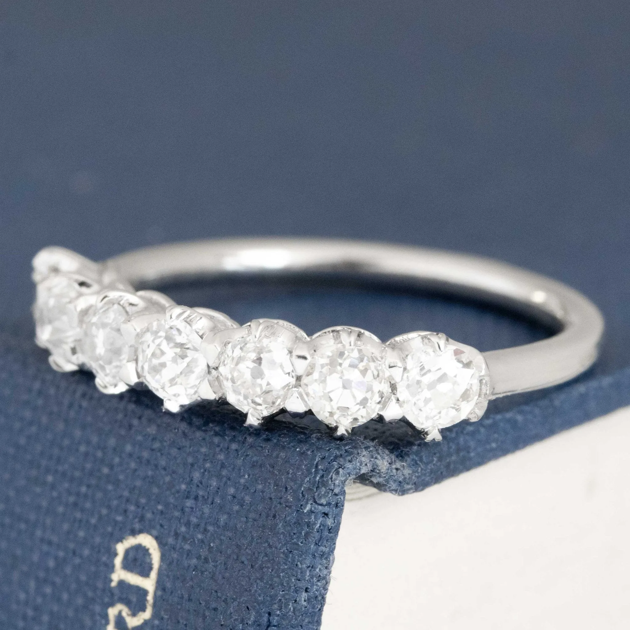 1.08ctw Old European Cut Diamond Half-Hoop Band
