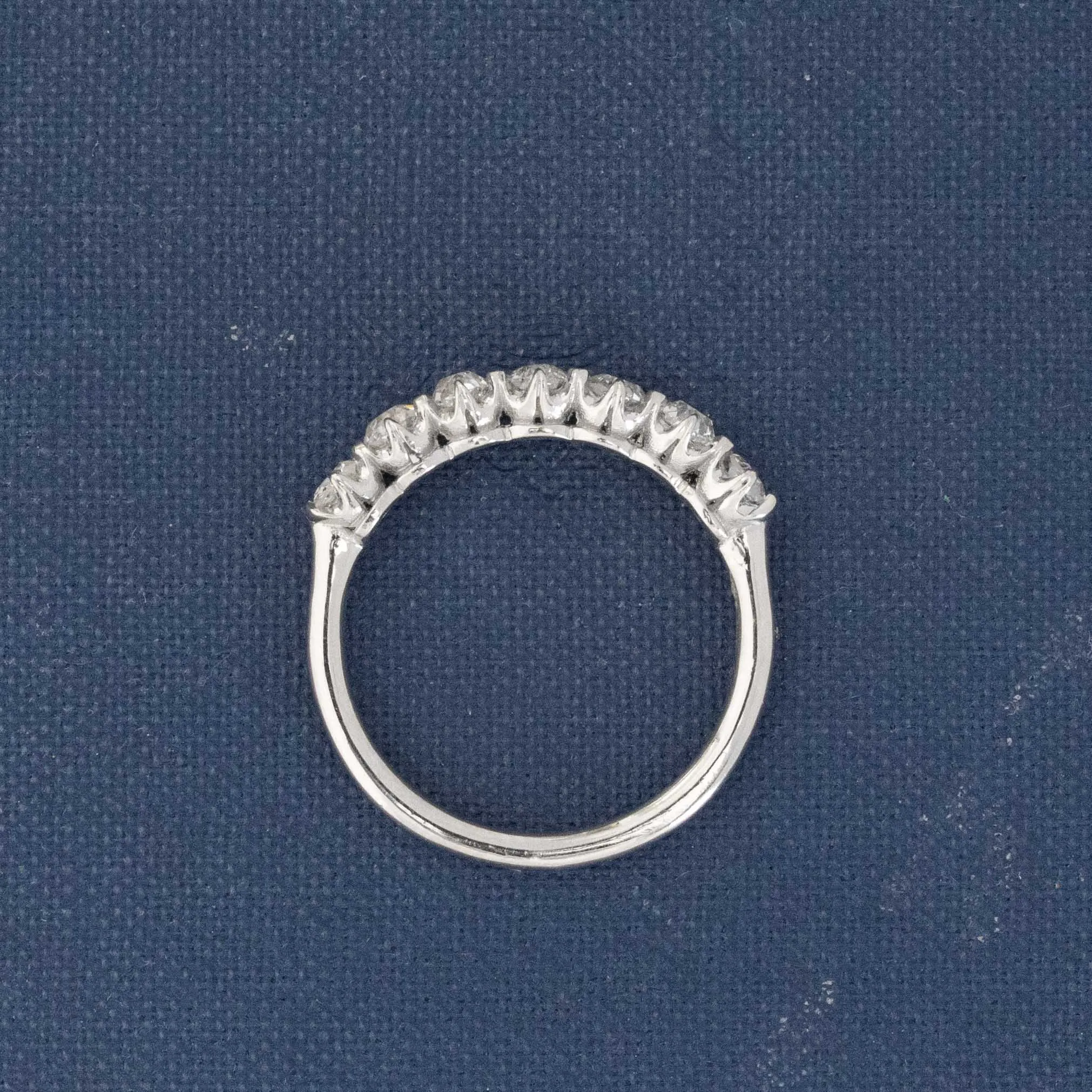 1.08ctw Old European Cut Diamond Half-Hoop Band