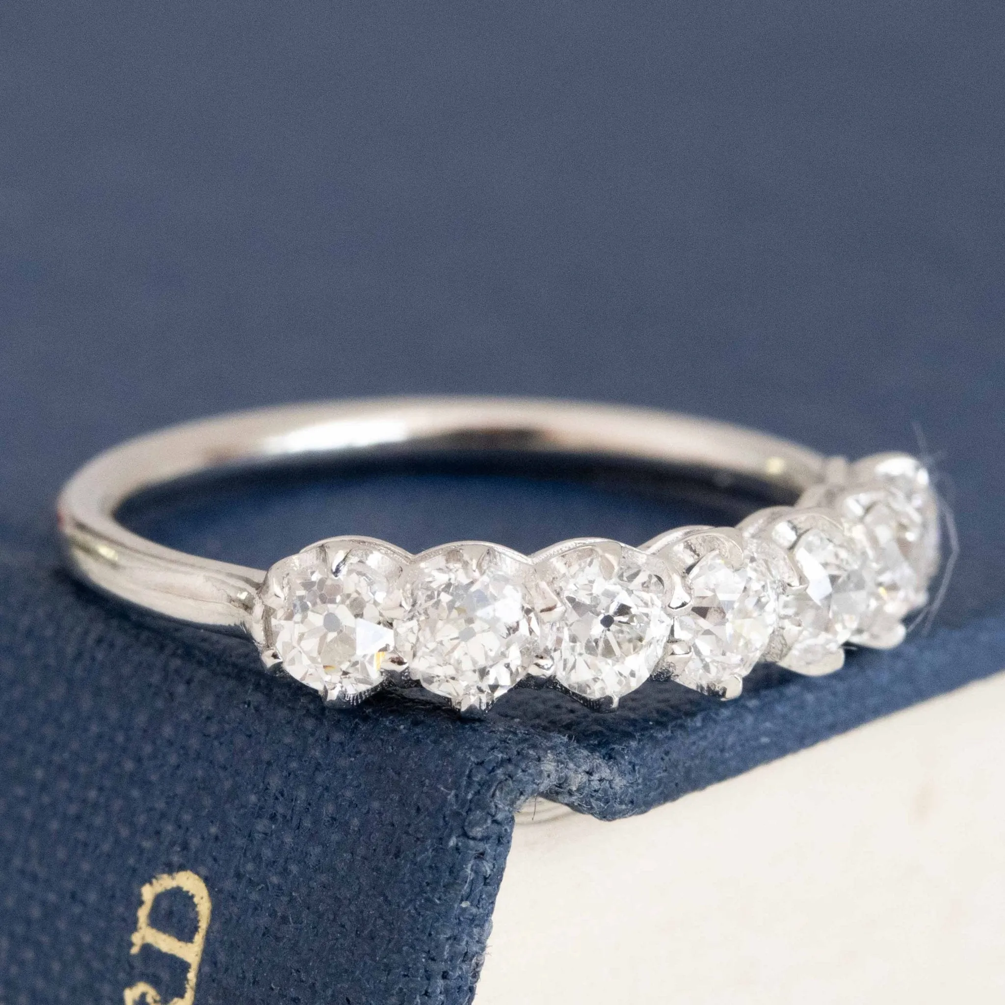 1.08ctw Old European Cut Diamond Half-Hoop Band
