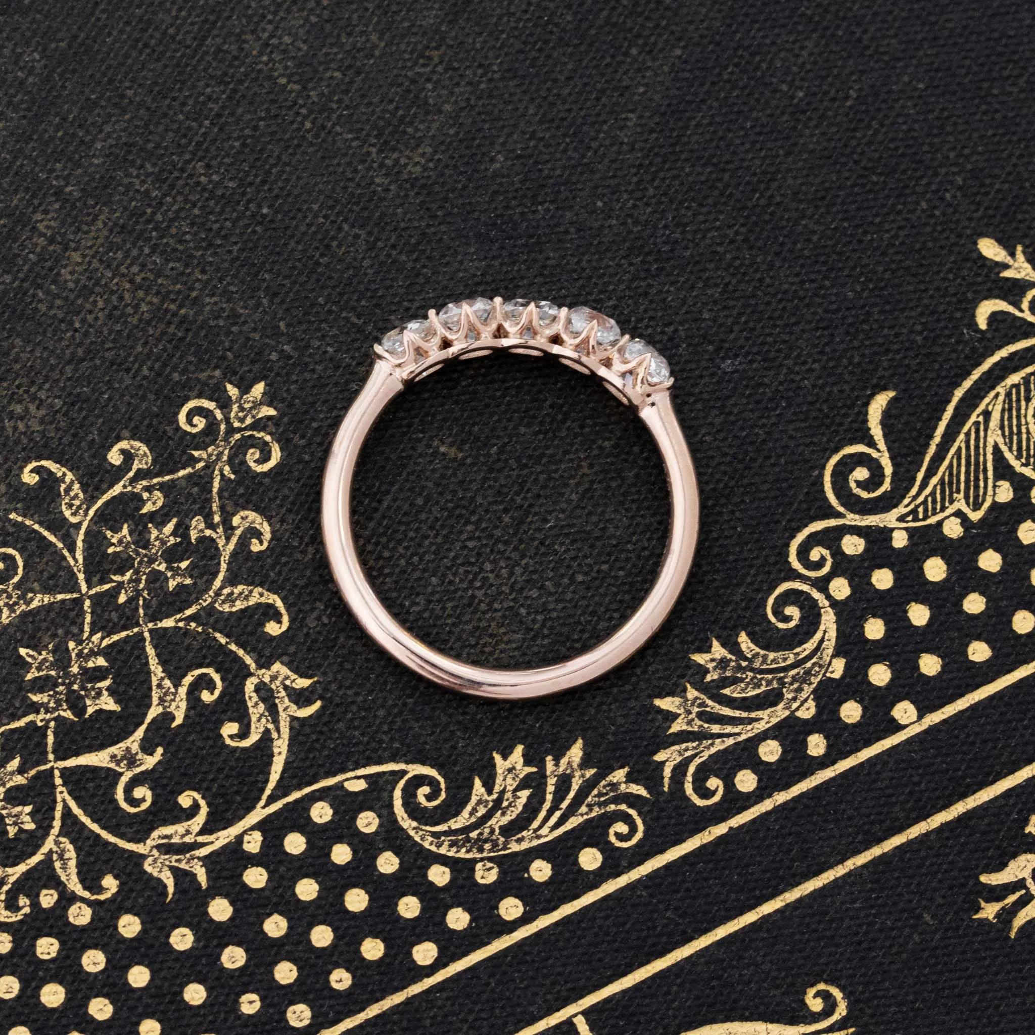 1.08ctw Old Mine Cut Diamond 5-Stone Band