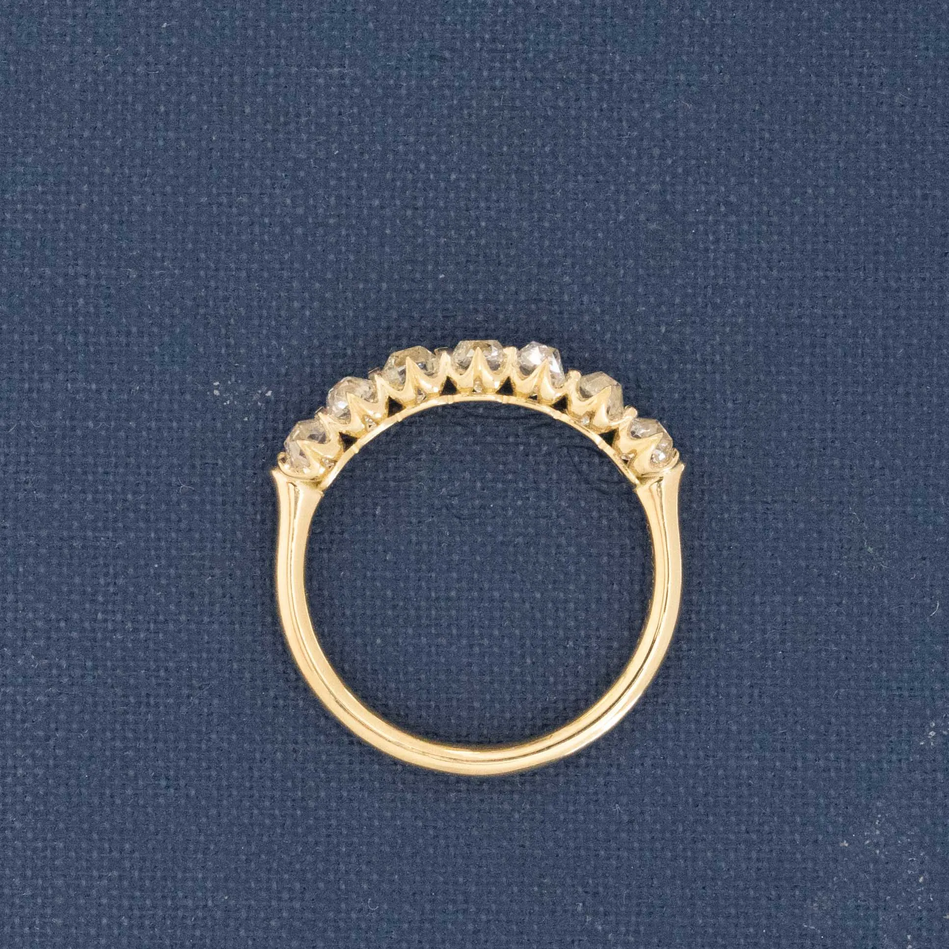 1.09ctw Old Mine Cut Diamond Half-Hoop Band