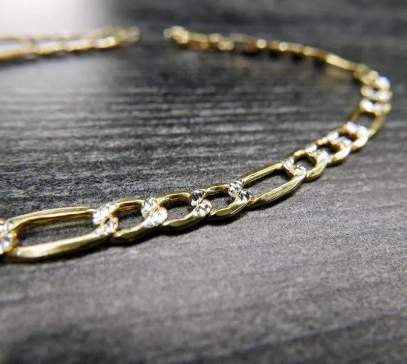 10K Gold Figaro Chain Necklace