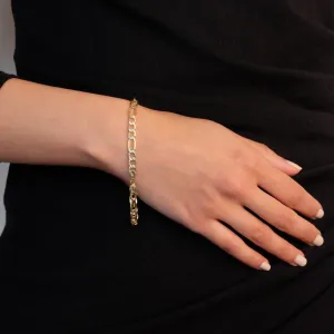 10K Gold Figaro Link Bracelet