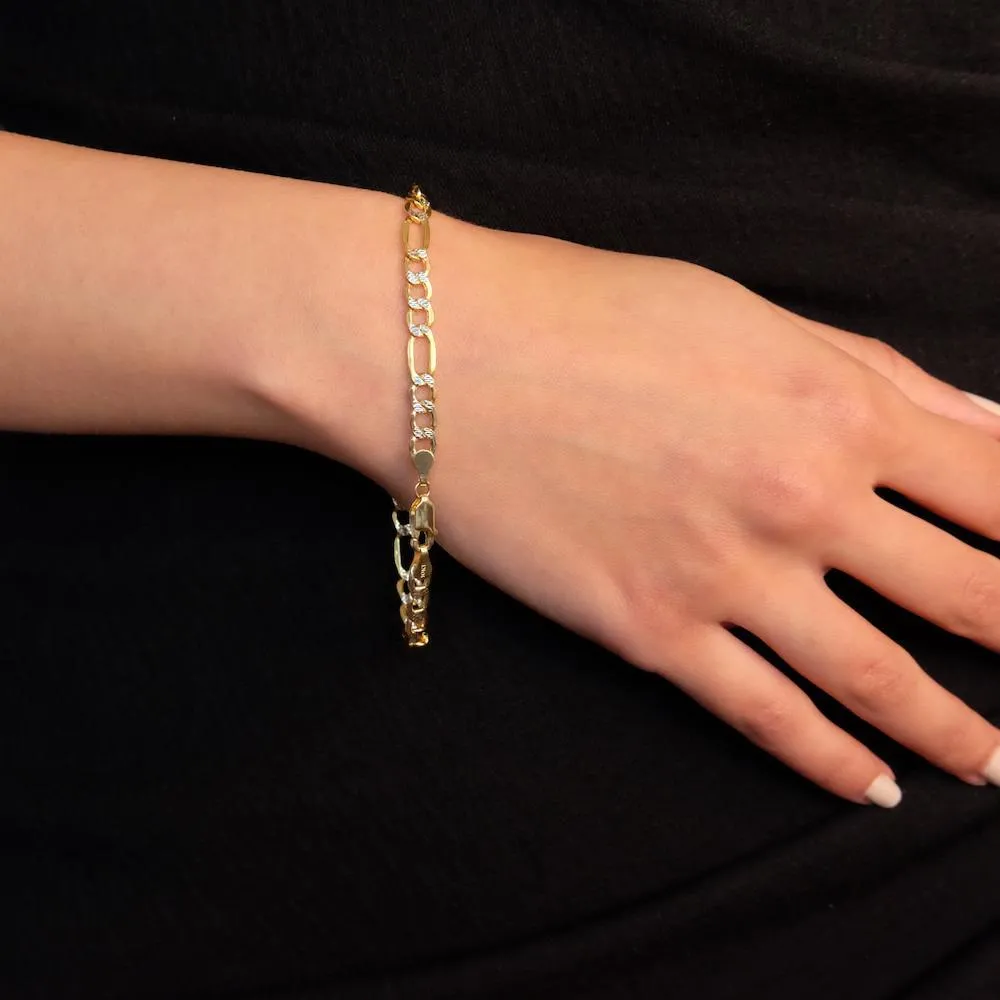 10K Gold Figaro Link Bracelet