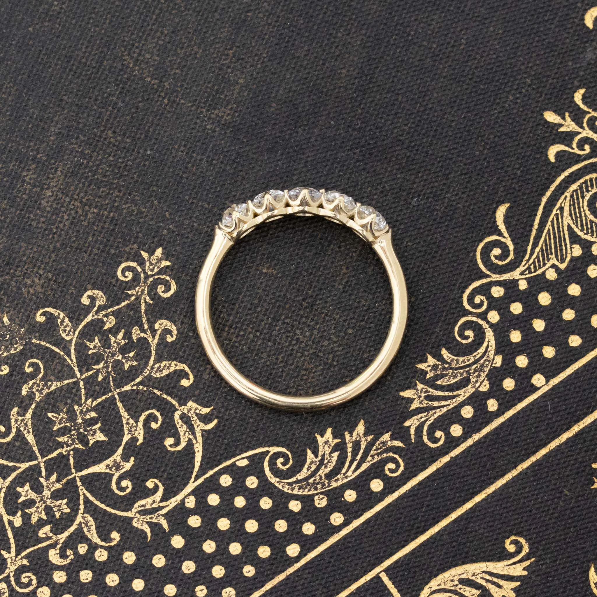 1.10ctw Old Mine Cut Diamond 5-Stone Band