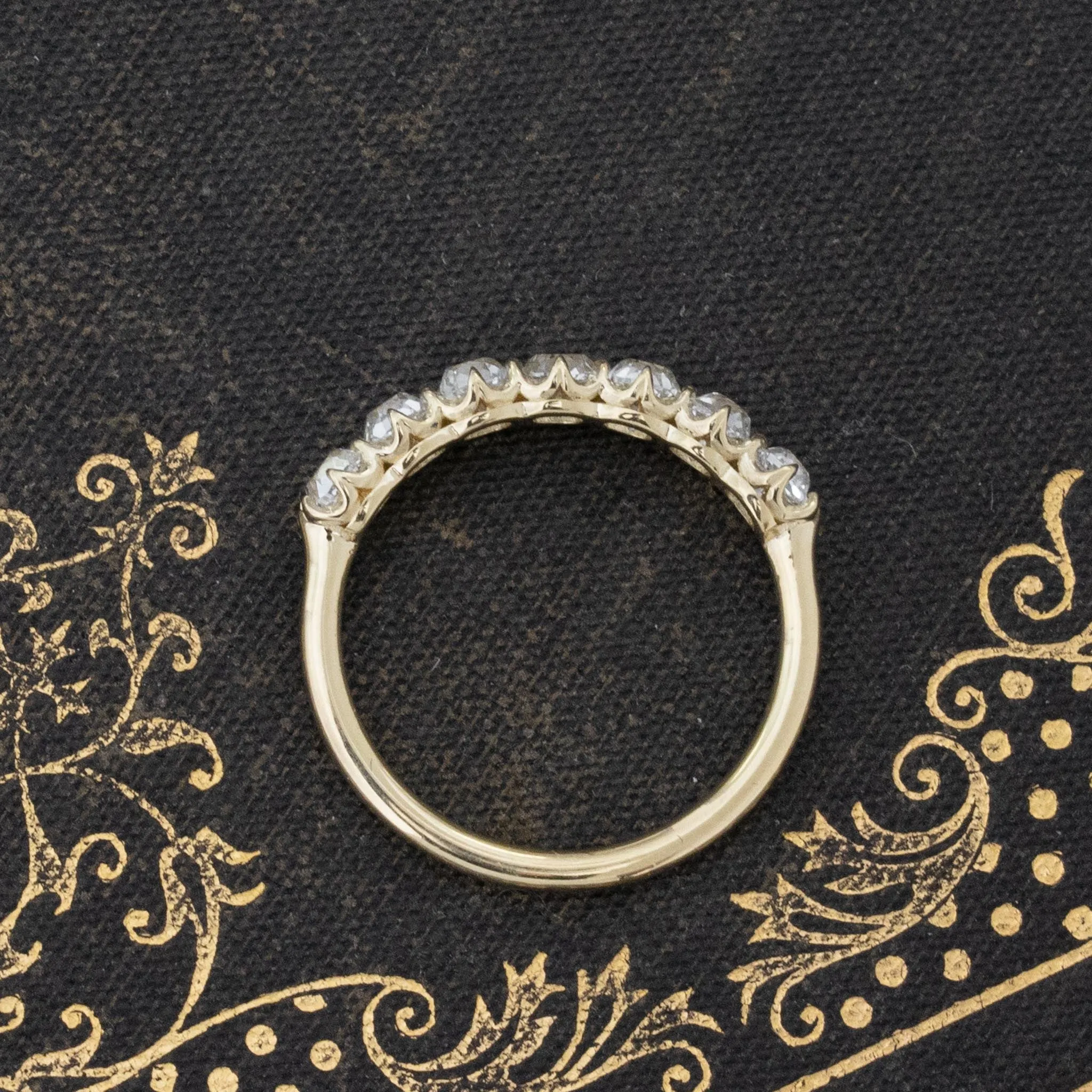 1.11ctw Old Mine Cut Diamond 7-Stone Band