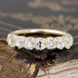 1.11ctw Old Mine Cut Diamond 7-Stone Band