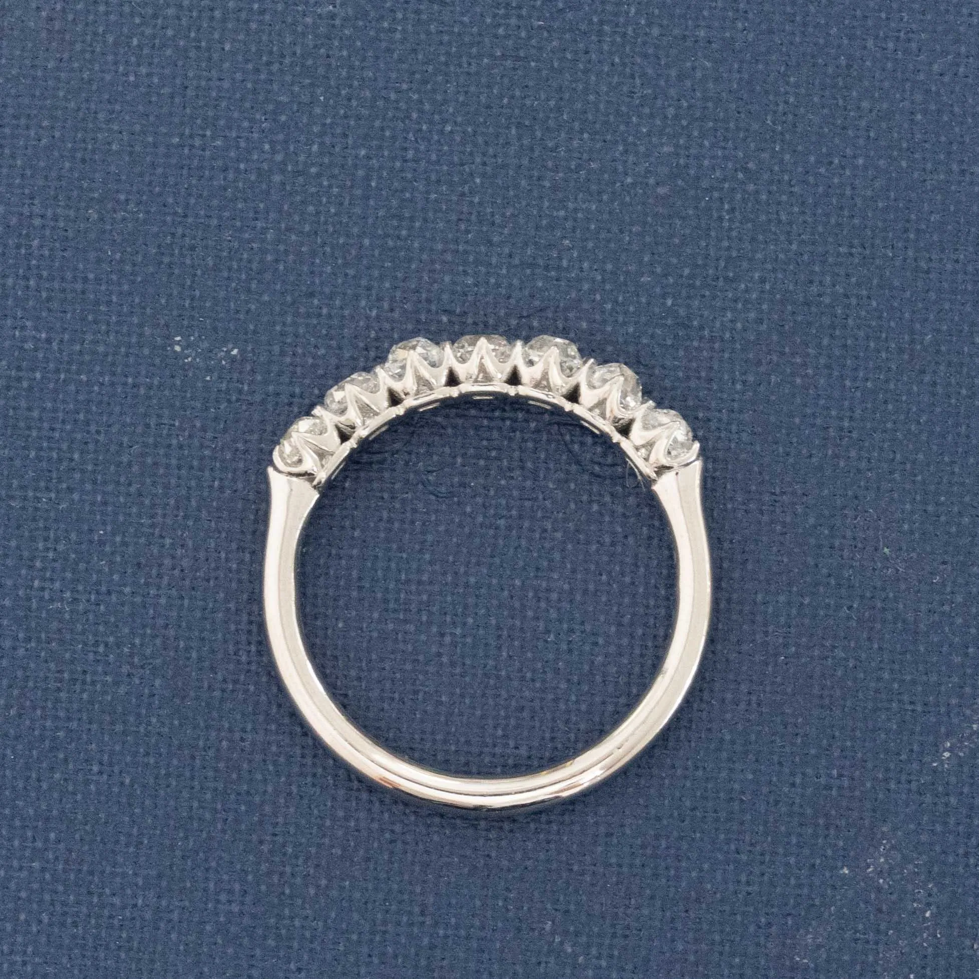 1.11ctw Old Mine Cut Diamond Half-Hoop Band