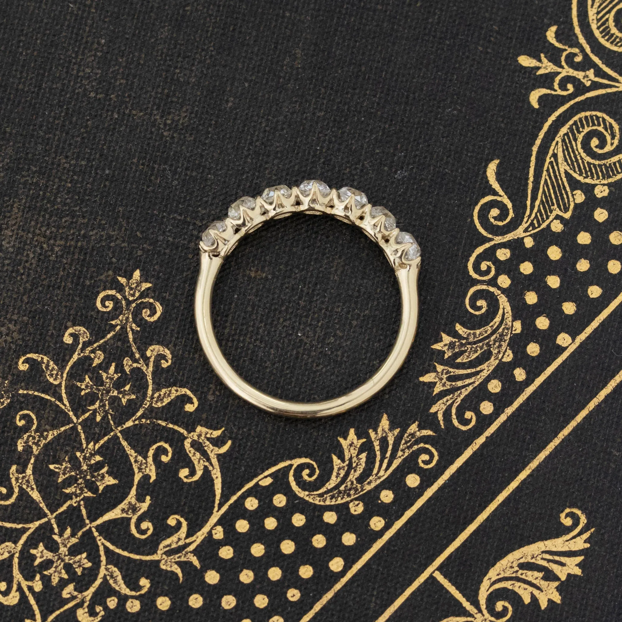 1.14ctw Old Mine Cut Diamond 7-Stone Band