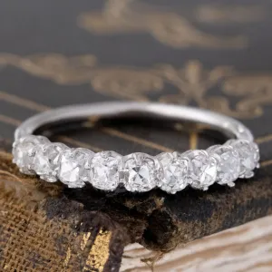 1.15ctw Old Mine Cut Diamond 9-Stone Half-Hoop Band