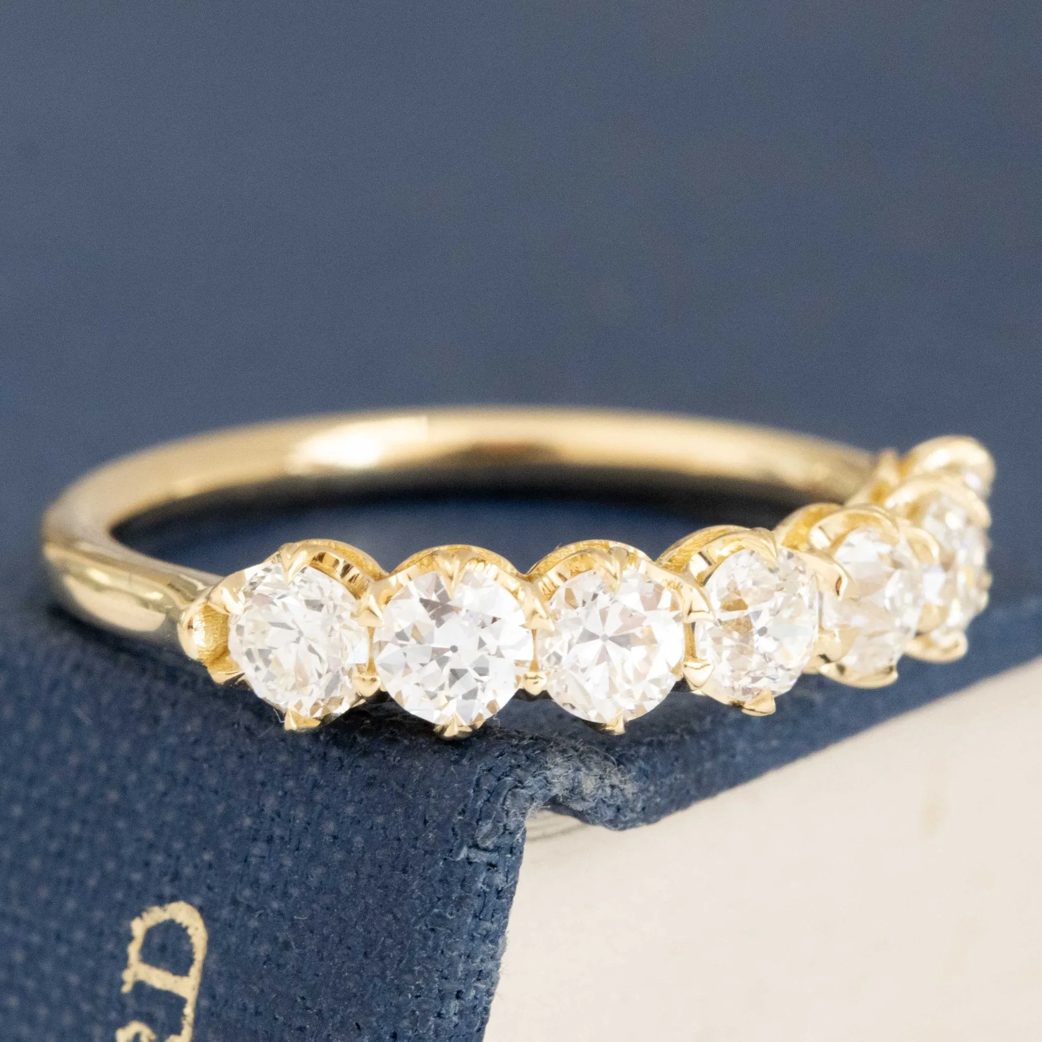 1.16ctw Old European Cut Diamond Half-Hoop Band