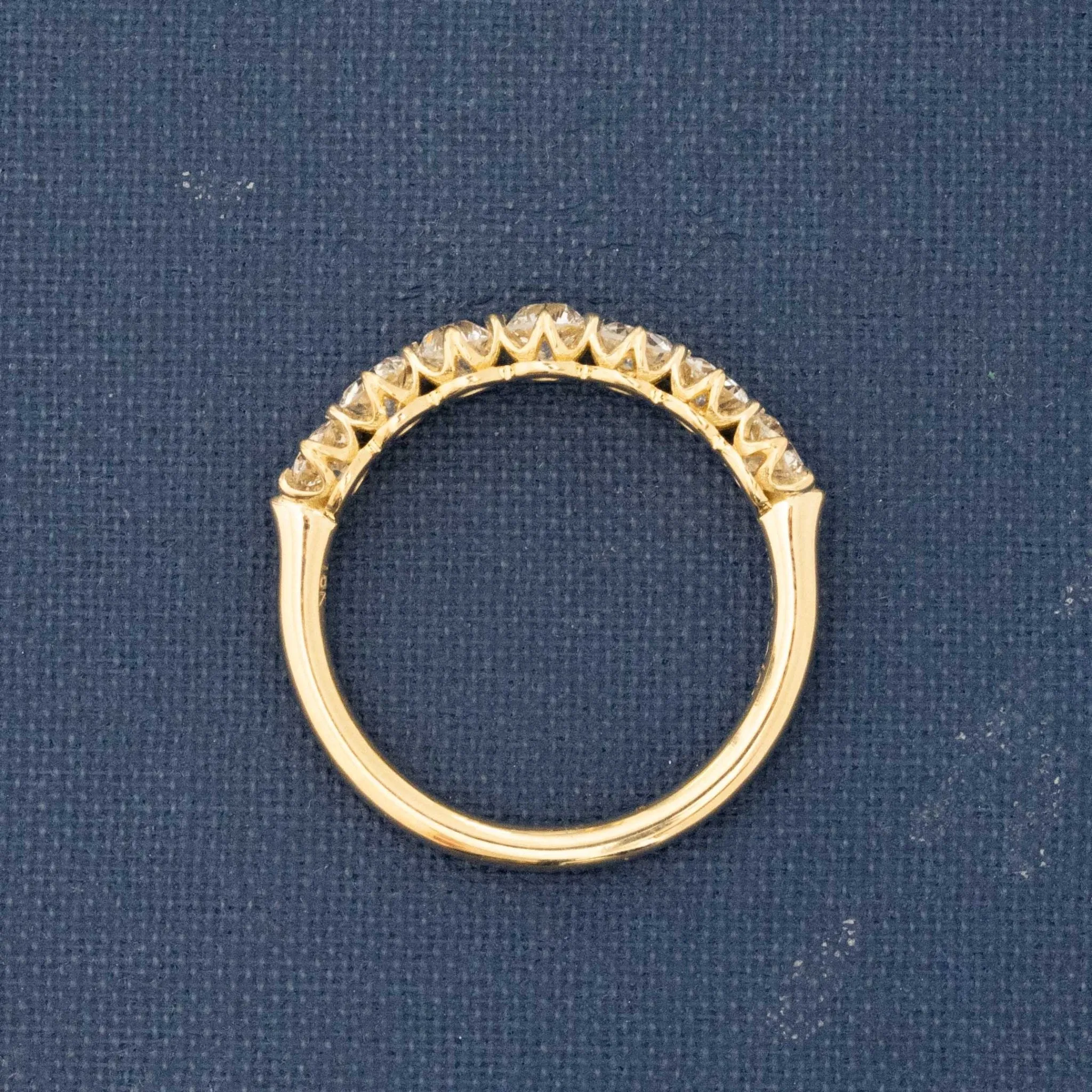 1.16ctw Old European Cut Diamond Half-Hoop Band
