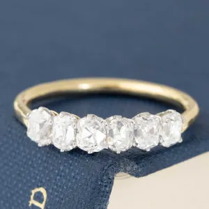 1.24ctw Old Mine Cut Diamond 6-Stone Band