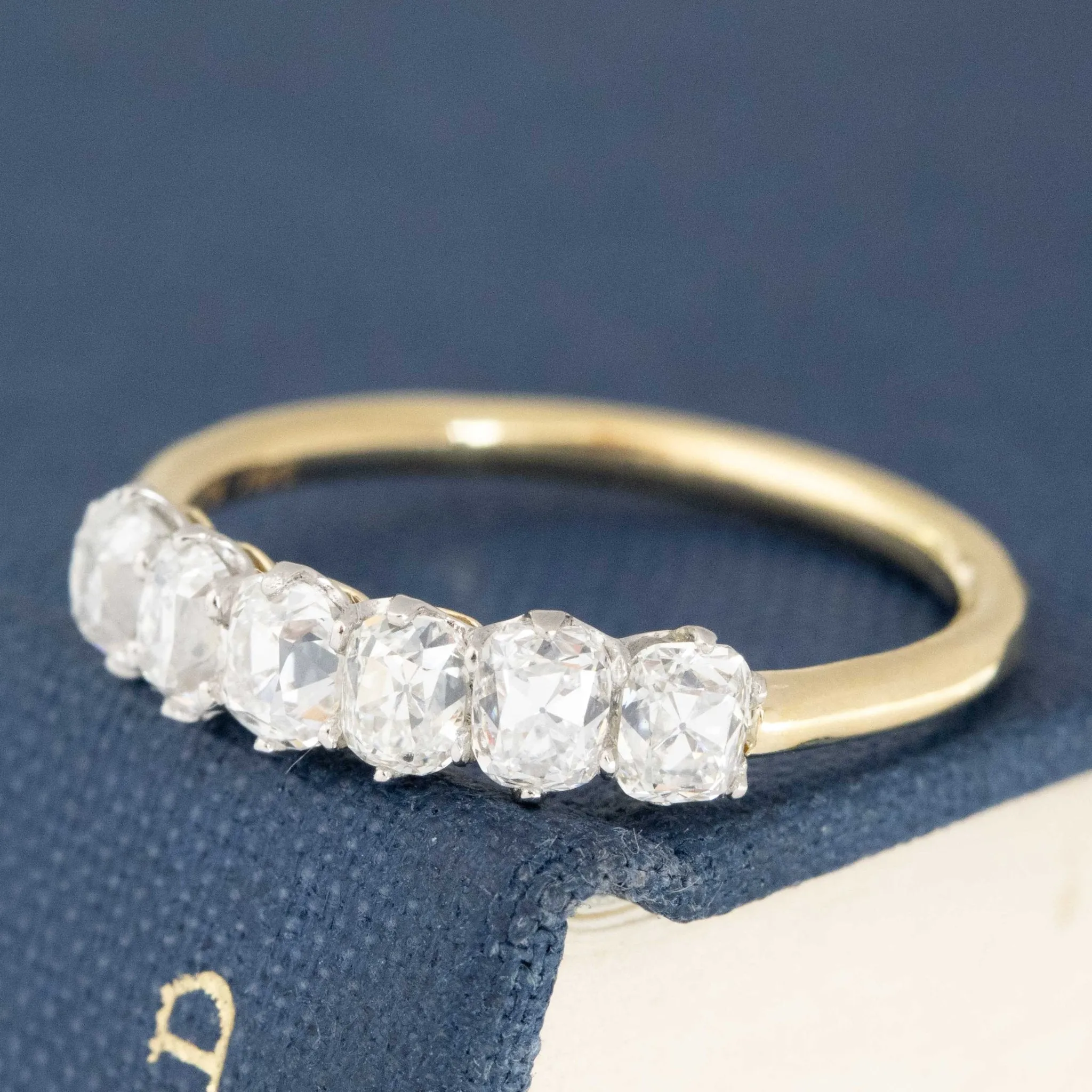 1.24ctw Old Mine Cut Diamond 6-Stone Band