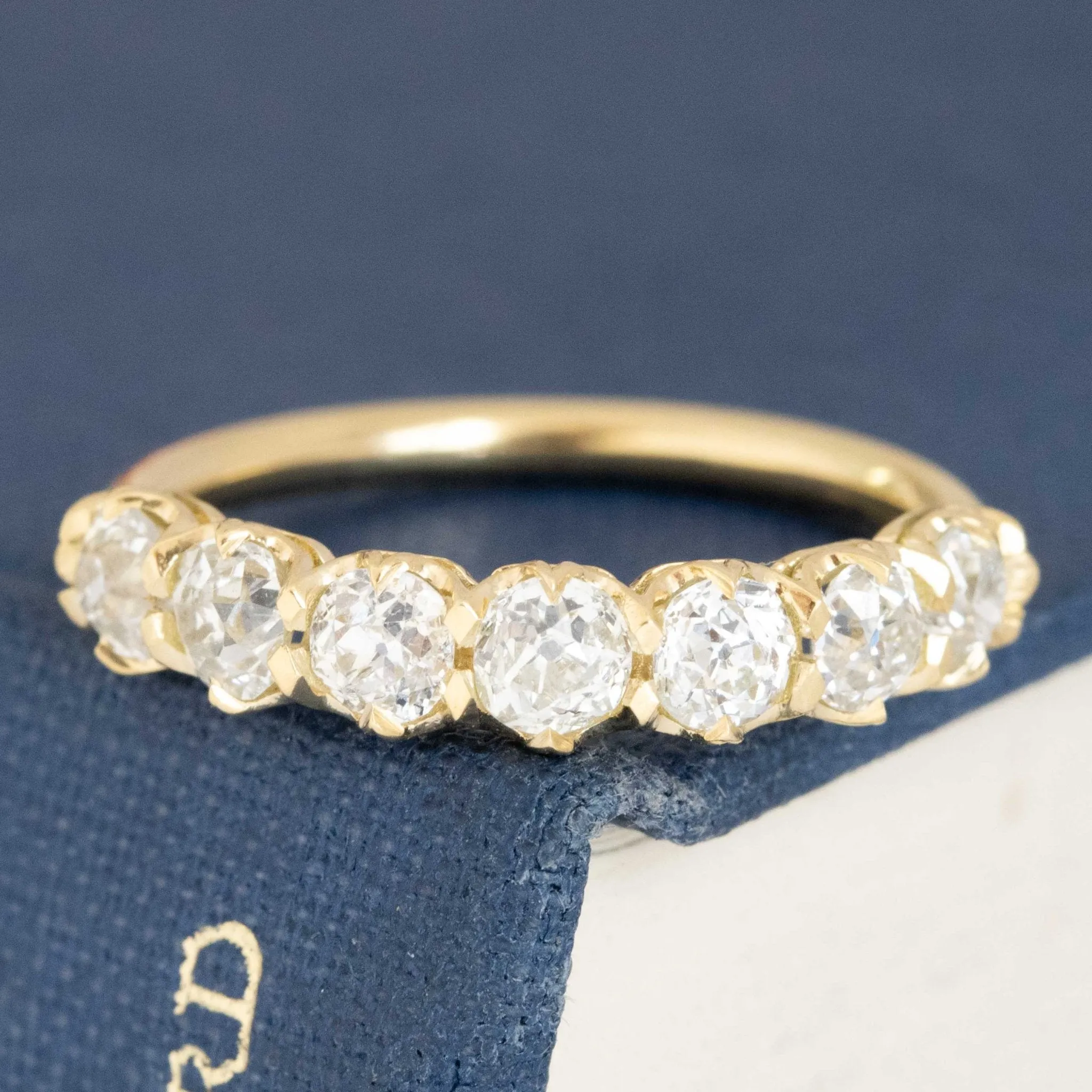 1.26ctw Old European Cut Diamond Half-Hoop Band
