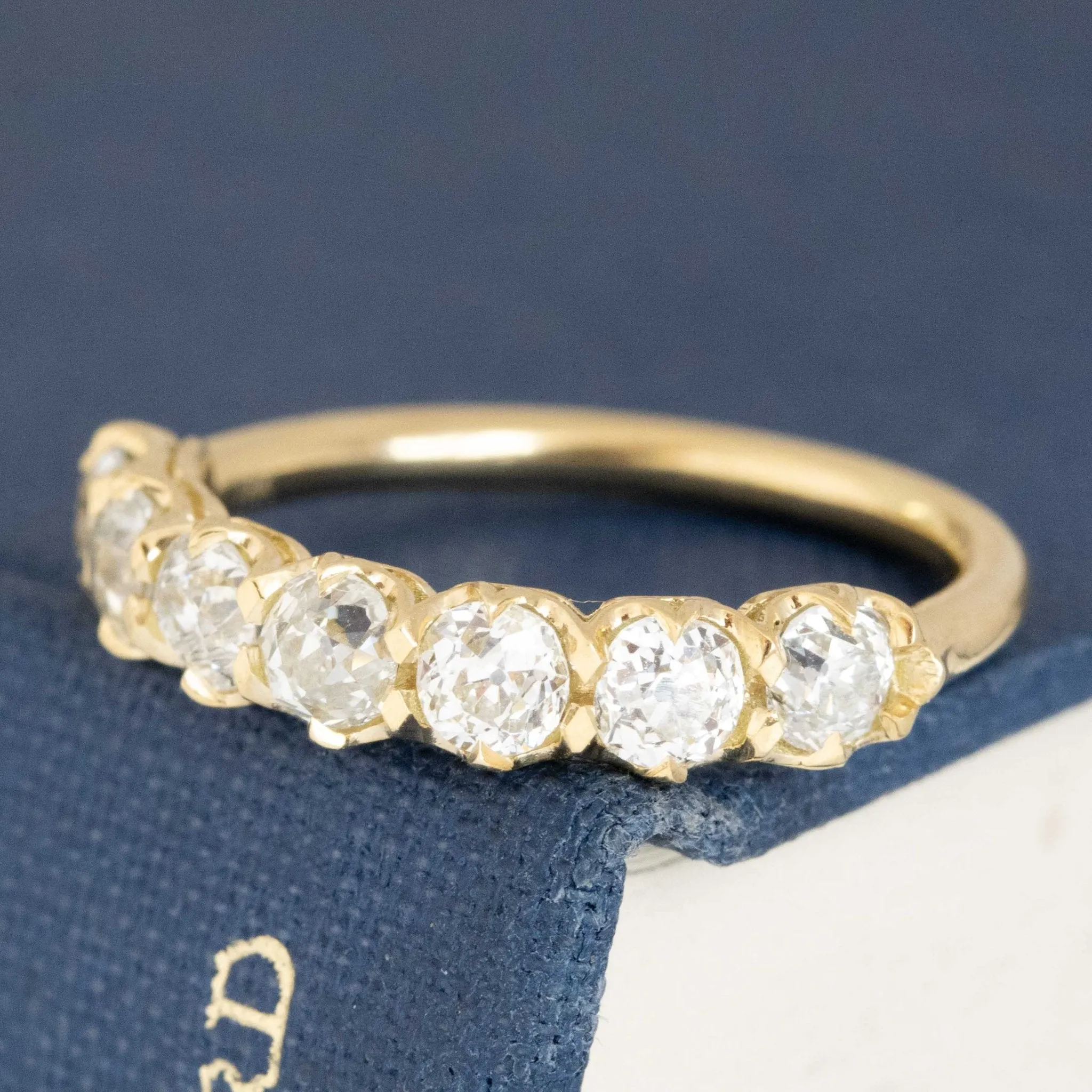 1.26ctw Old European Cut Diamond Half-Hoop Band