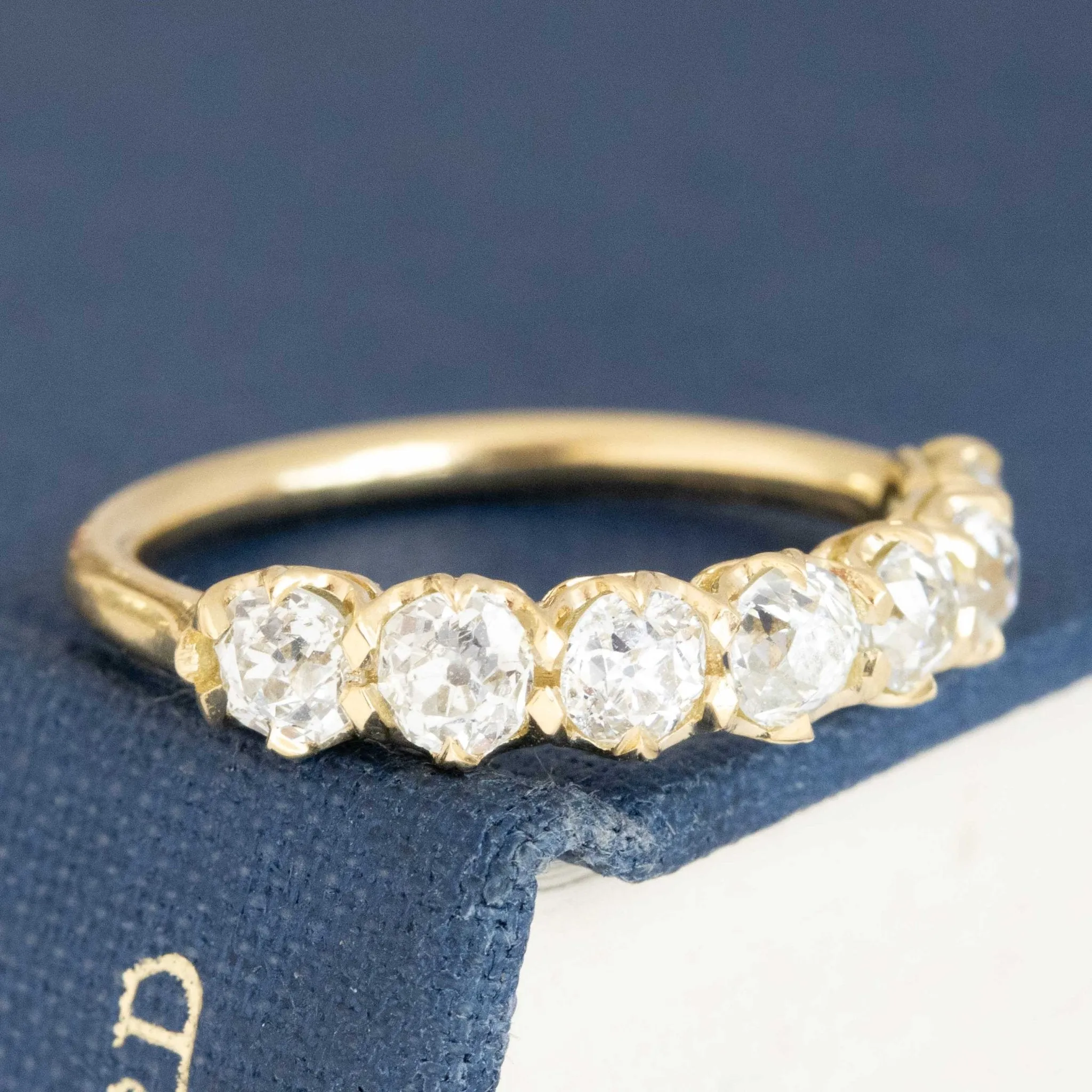 1.26ctw Old European Cut Diamond Half-Hoop Band