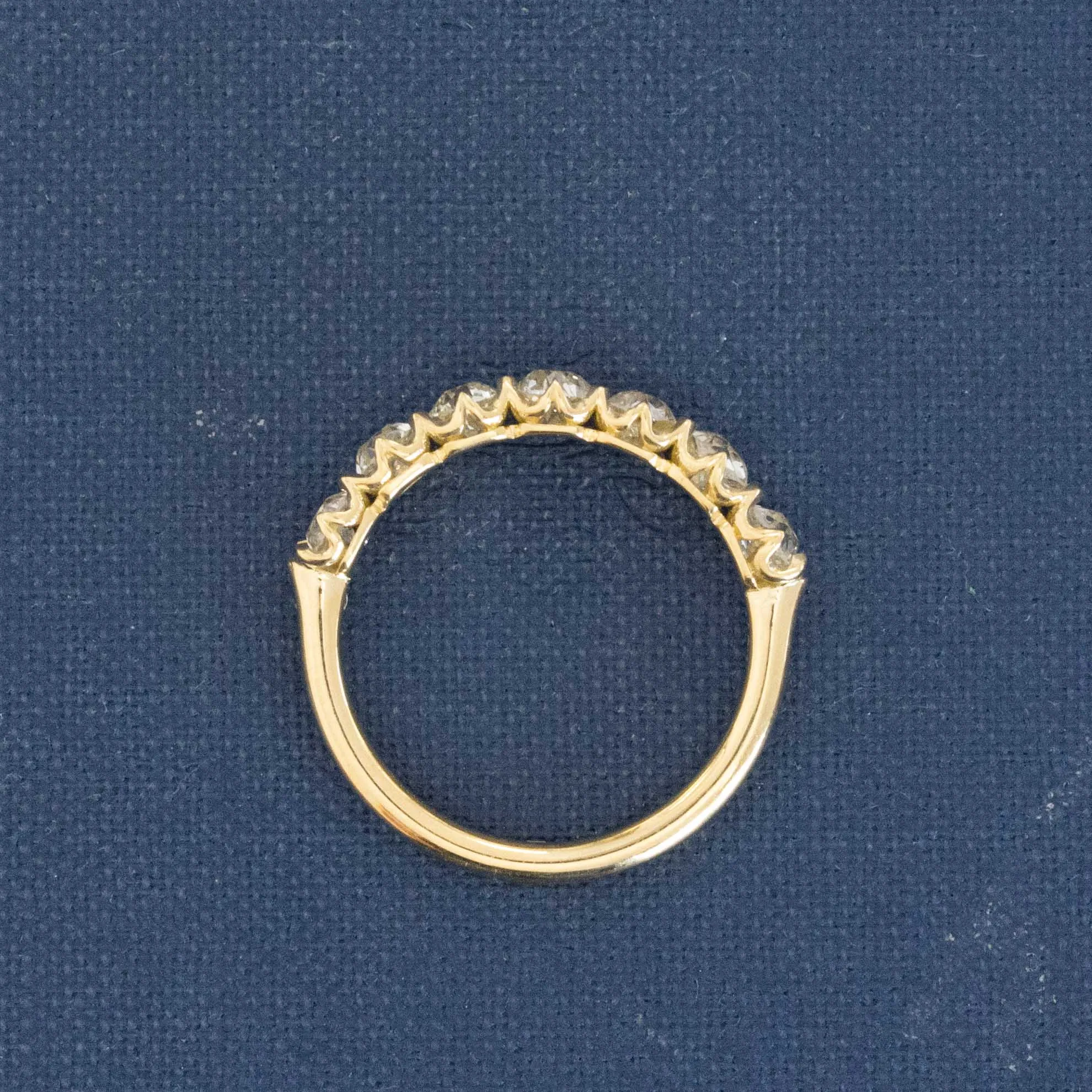 1.26ctw Old European Cut Diamond Half-Hoop Band