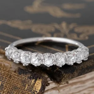 1.29ctw Old Mine Cut Diamond Half-Hoop Band