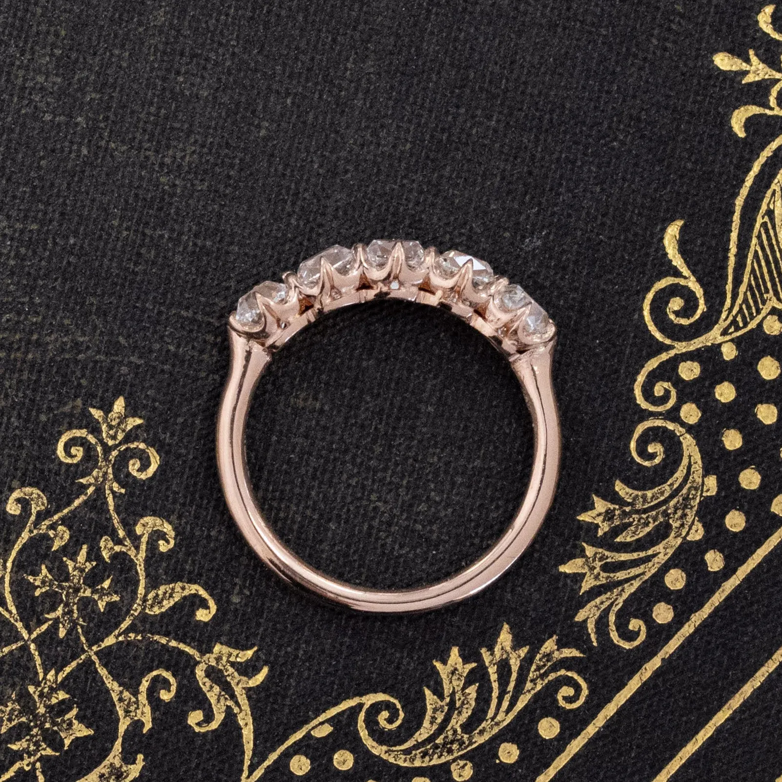 1.31ctw Old Mine Cut Diamond 5-Stone Band