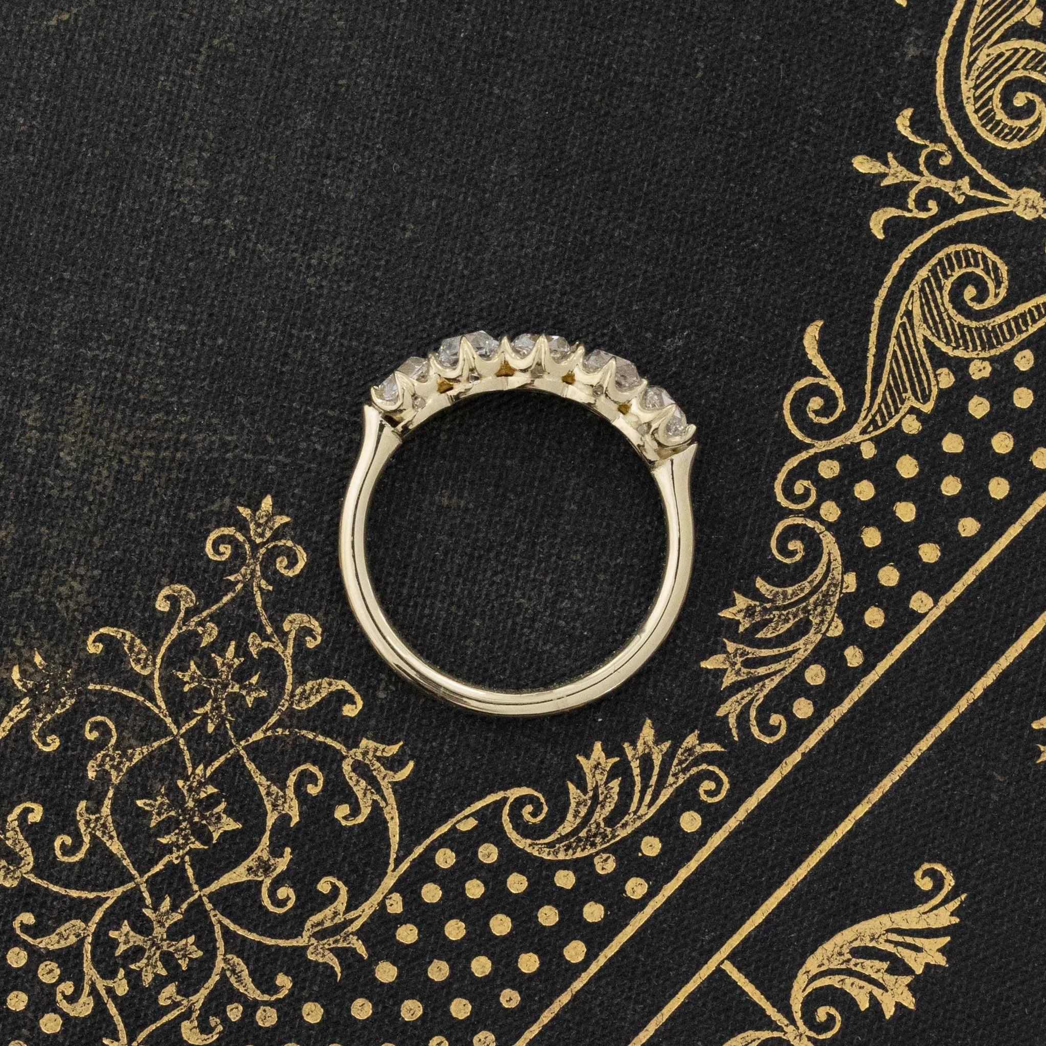 1.34ctw Old Mine Cut Diamond 5-Stone Band