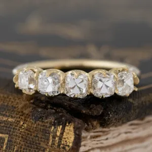1.34ctw Old Mine Cut Diamond 5-Stone Band
