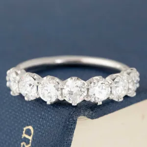 1.36ctw Old European Cut Diamond 7-Stone Half-Hoop Band