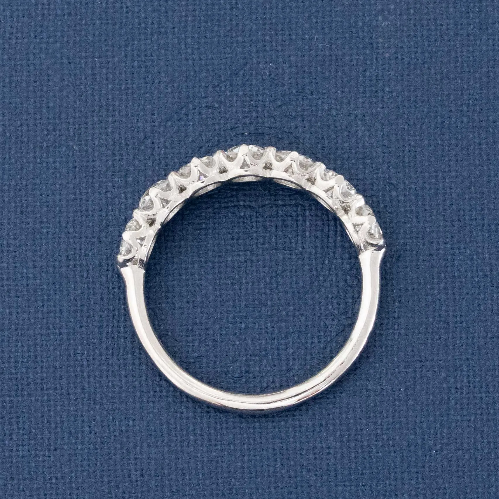 1.36ctw Old European Cut Diamond 7-Stone Half-Hoop Band