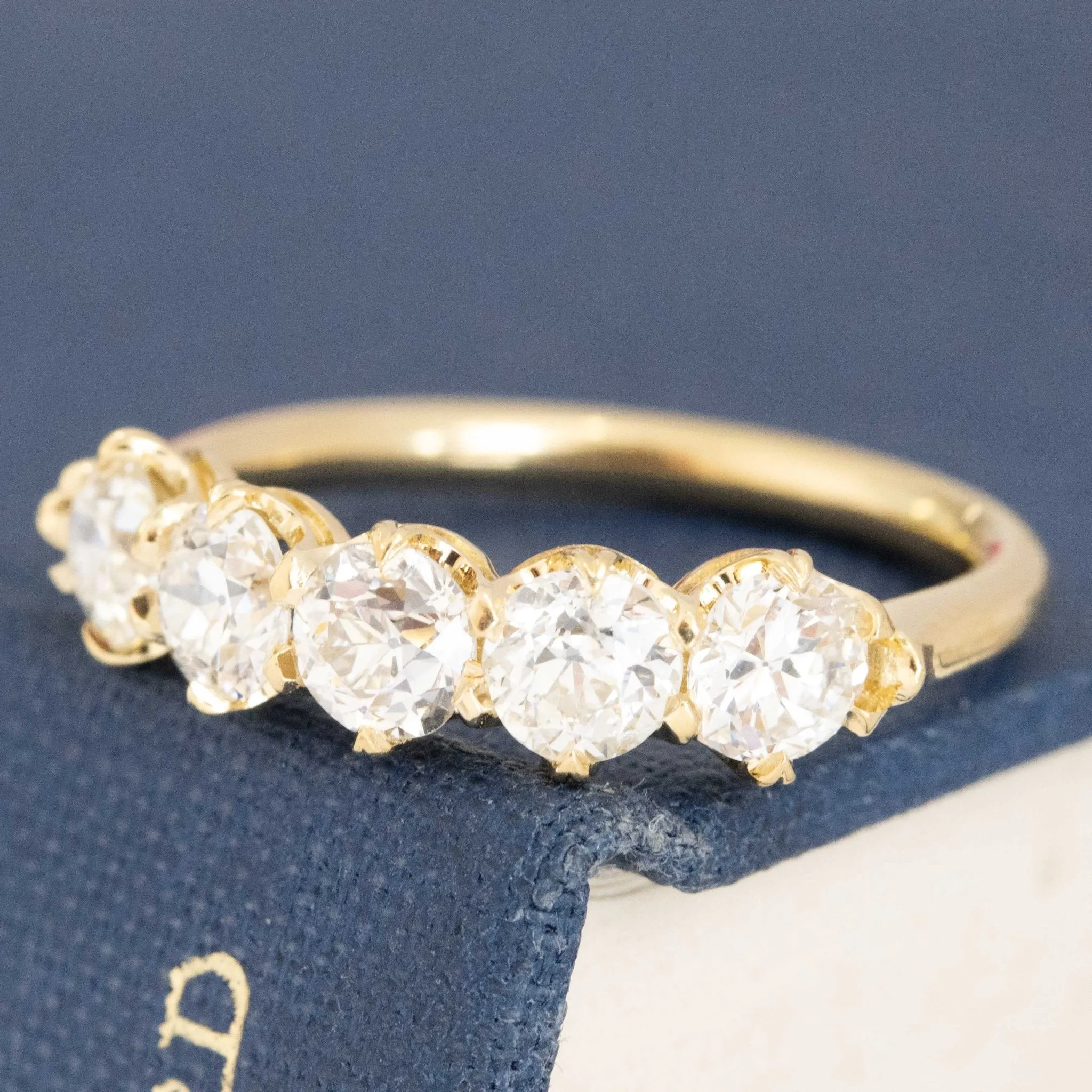 1.38ctw Old European Cut Diamond 5-Stone Band