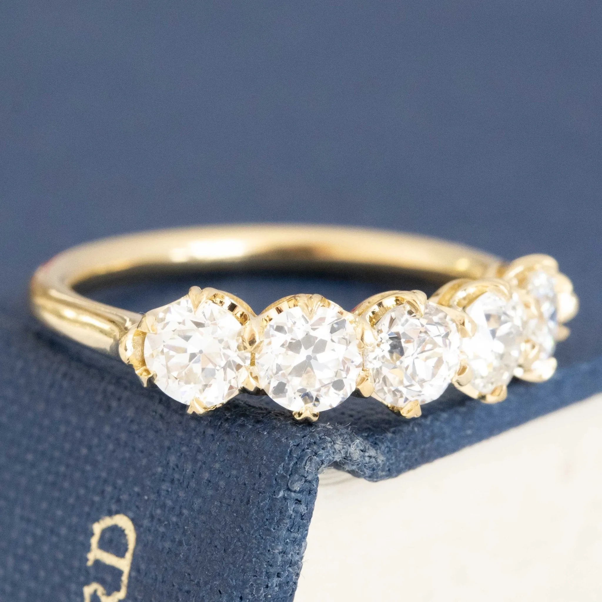 1.38ctw Old European Cut Diamond 5-Stone Band