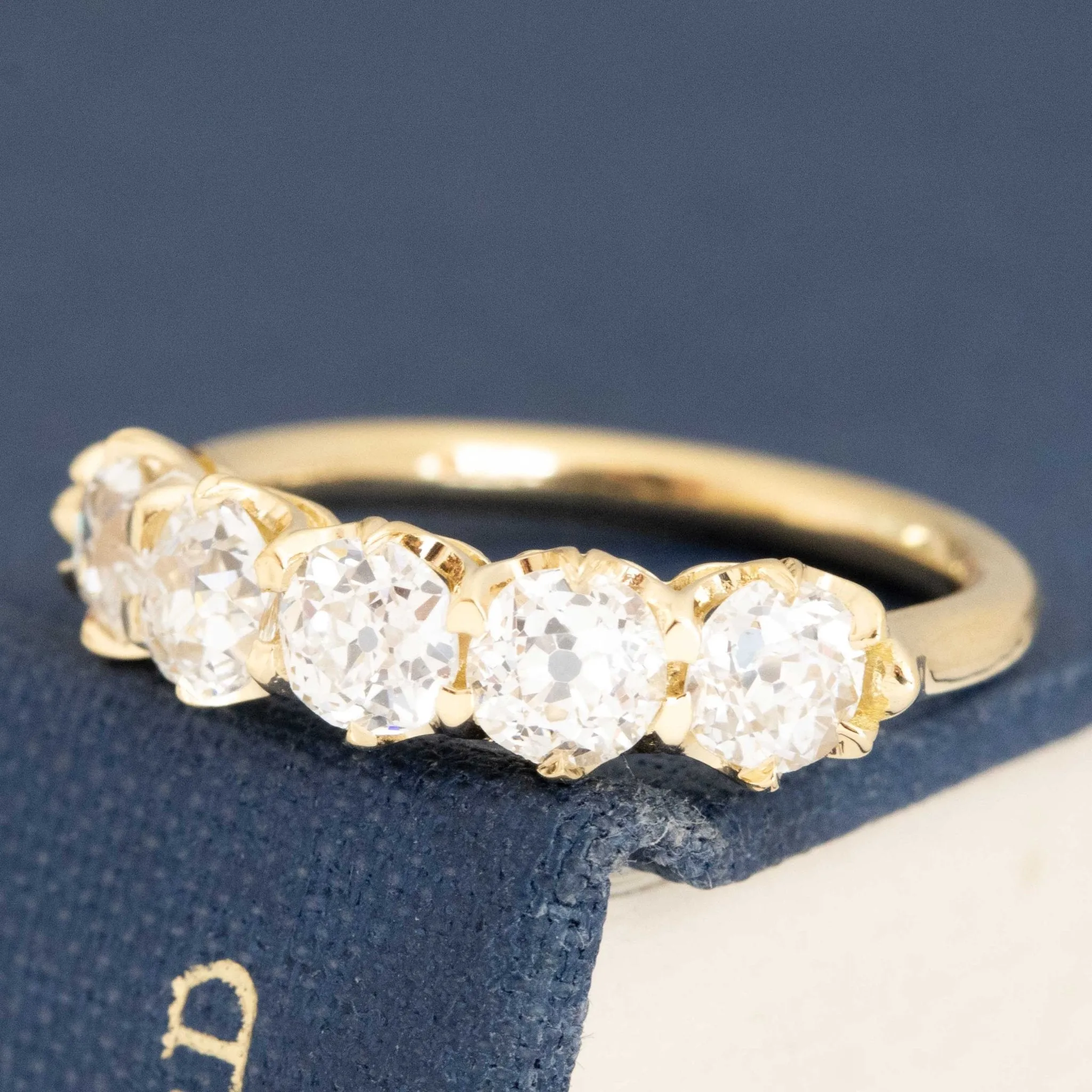 1.39ctw Old Mine Cut Diamond 5-Stone Band