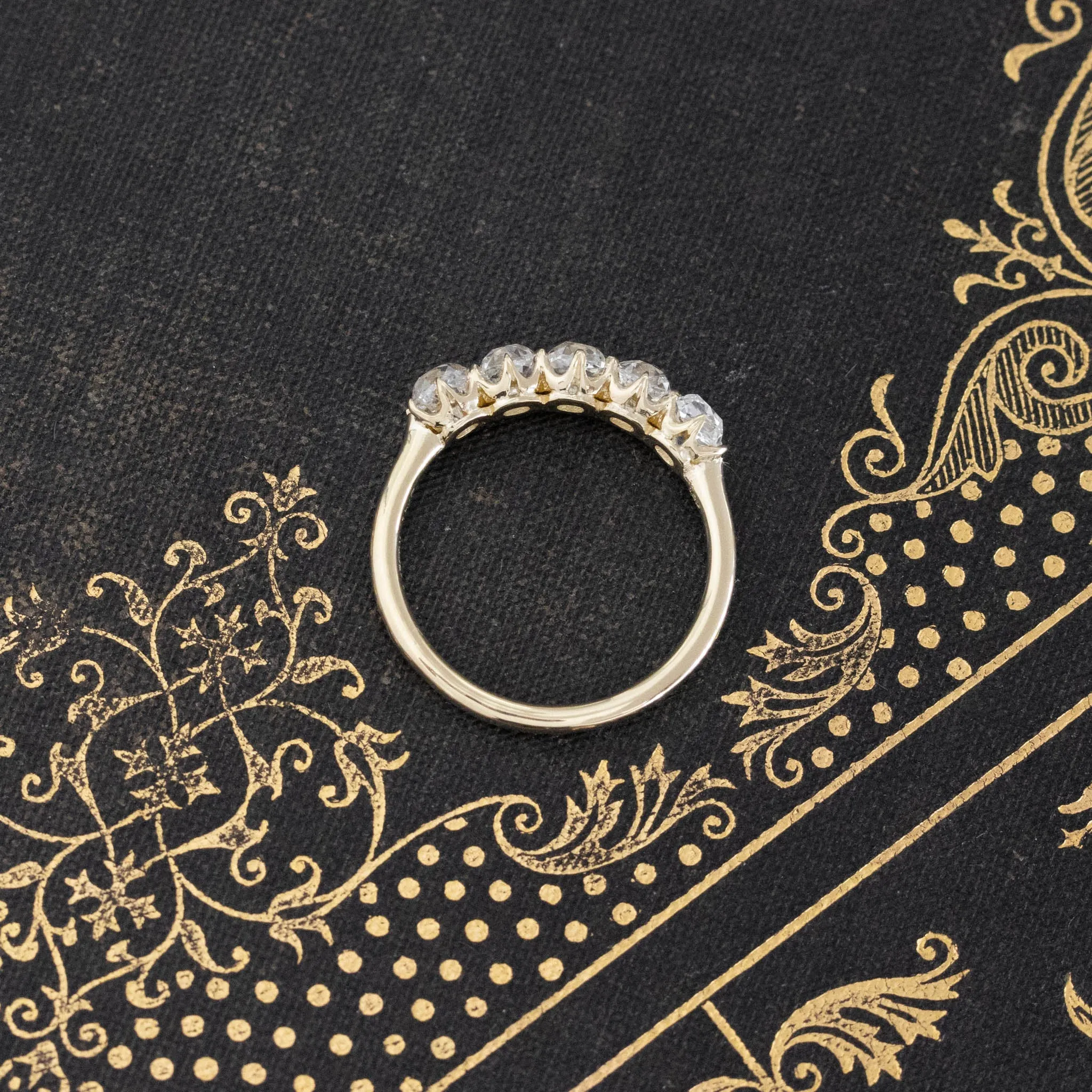 1.47ctw Old Mine Cut Diamond 5-Stone Band