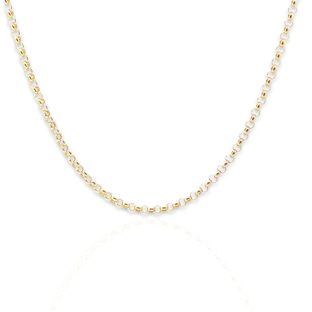 14K Gold 3.75mm Rolo Chain Necklace