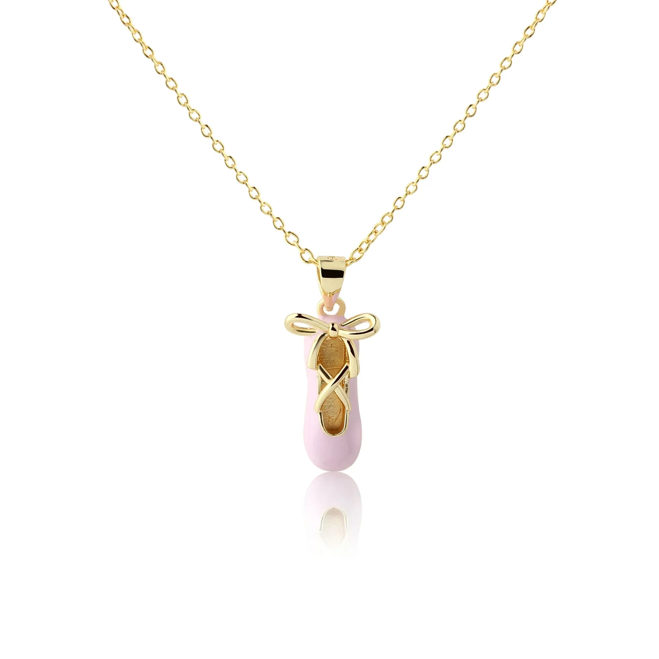 14K Gold Plated Ballet Slipper Necklace