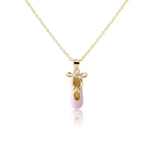 14K Gold Plated Ballet Slipper Necklace