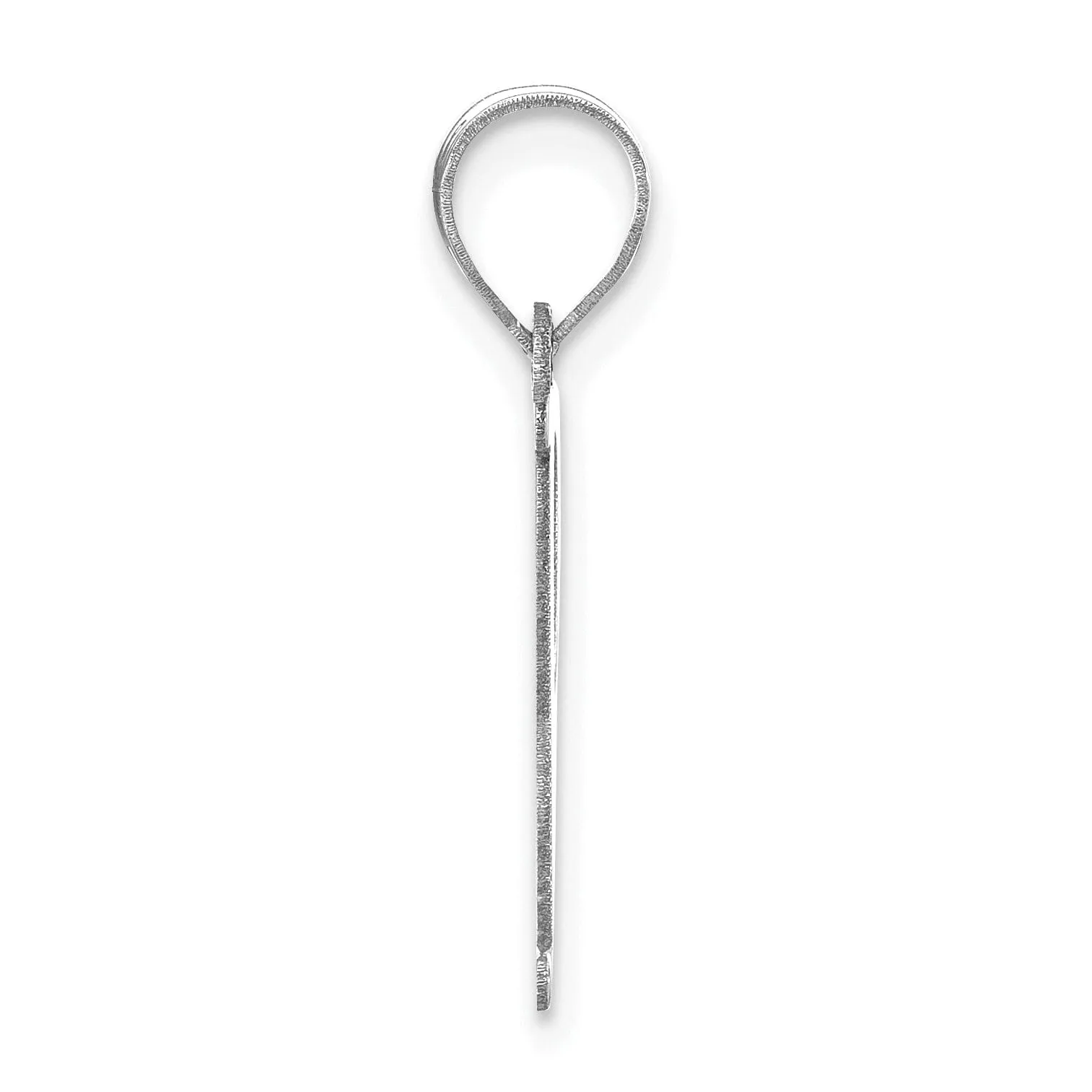 14k White Gold  Slanted Design Letter P Initial Charm Pendant
