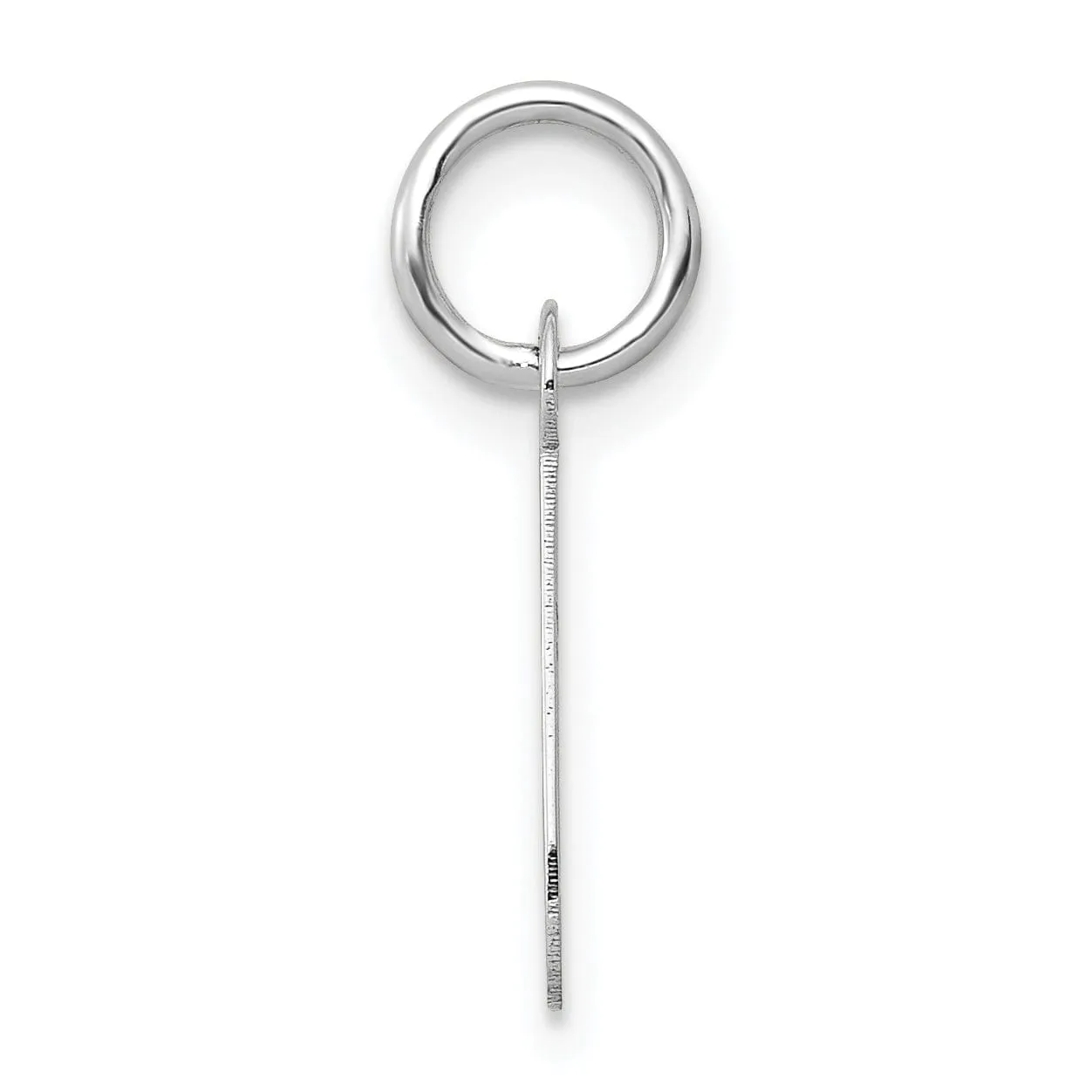 14k White Gold Small Slanted Block Letter J Initial Pendant
