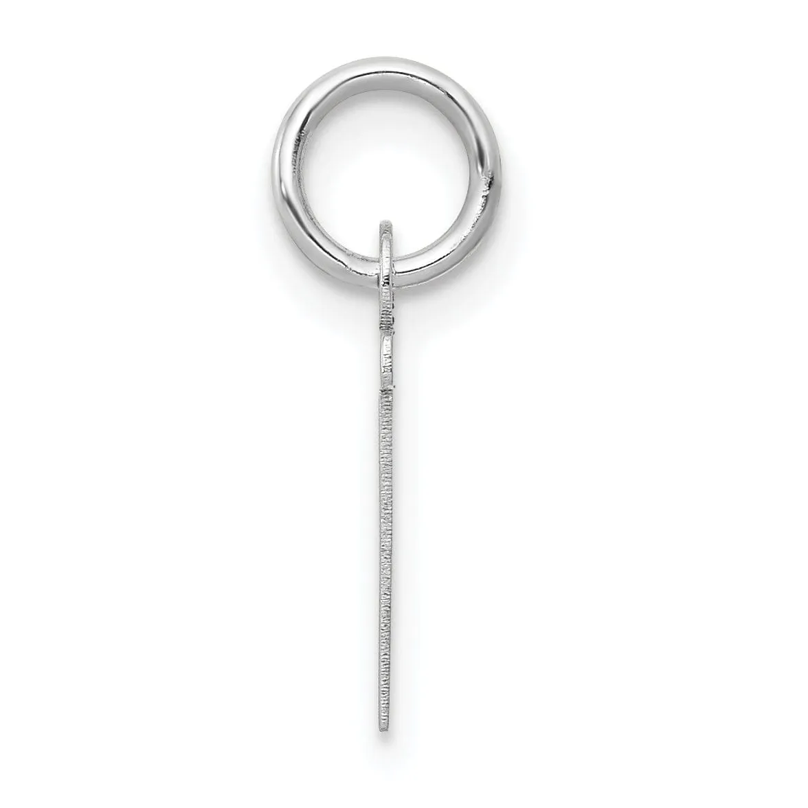 14k White Gold Small Slanted Block Letter T Initial Pendant