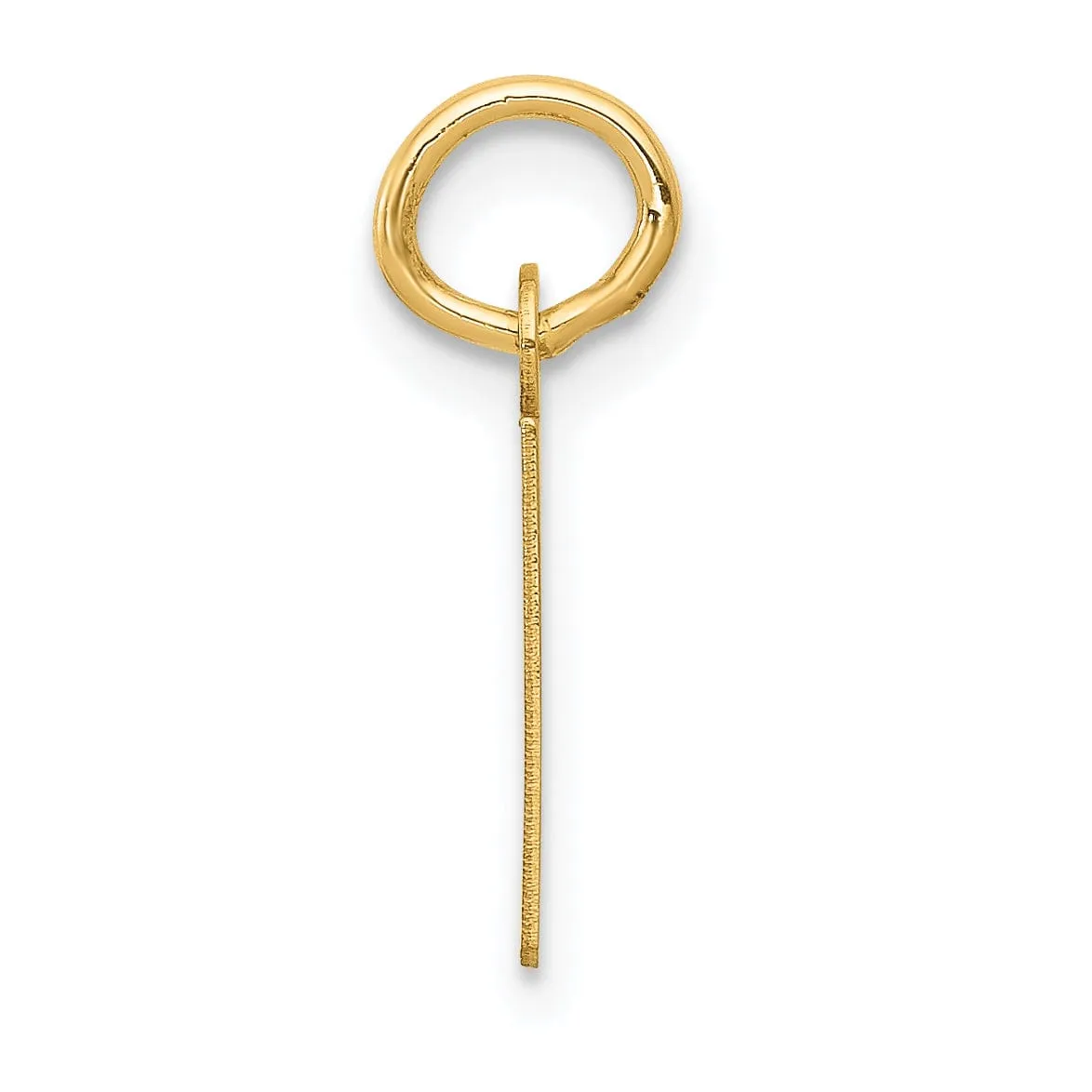 14k Yellow Gold Small Slanted Block Letter E Initial Pendant